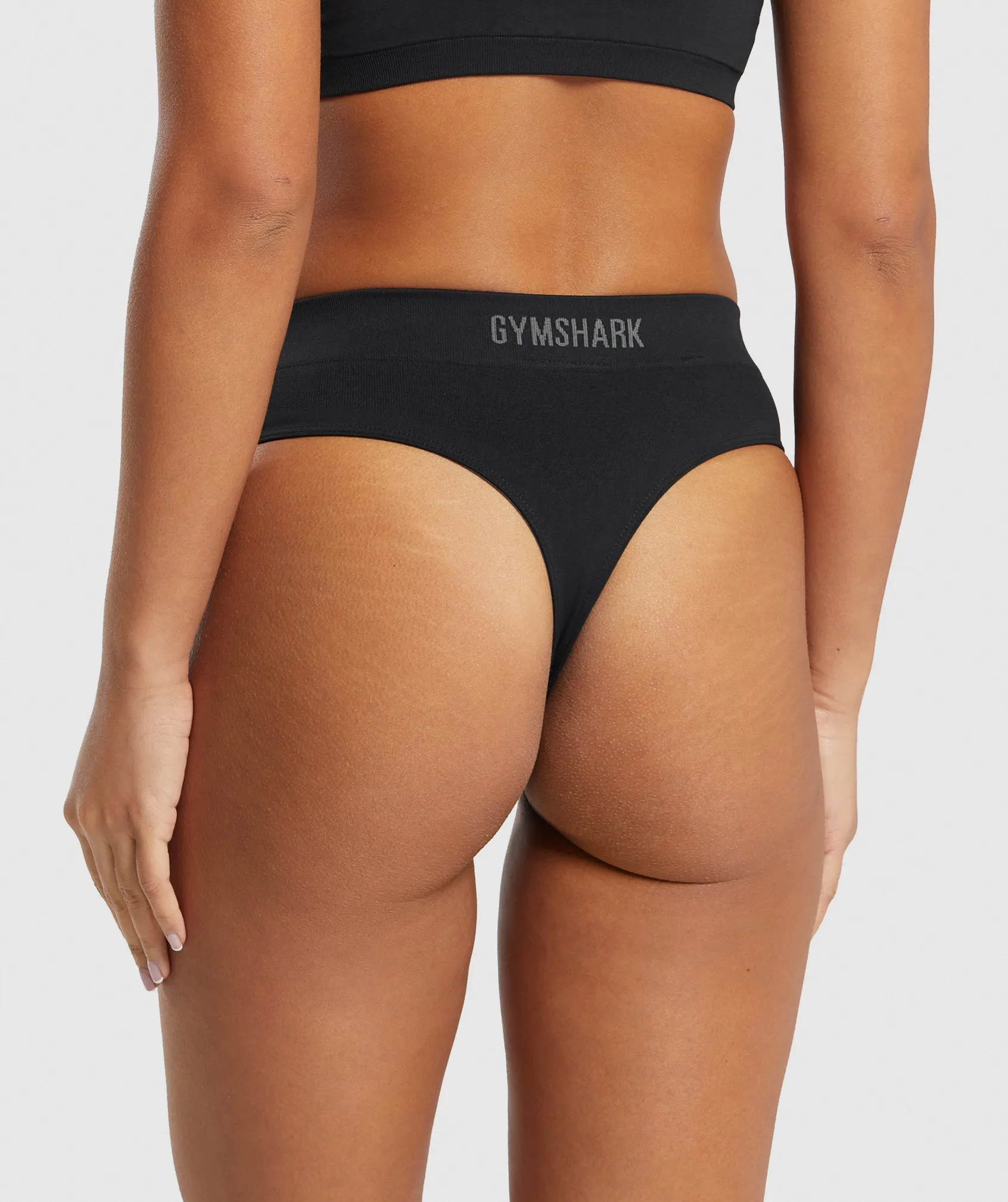 Gymshark Seamless High Waisted Thong - Black sold by Gymshark product image thumbnail 2
