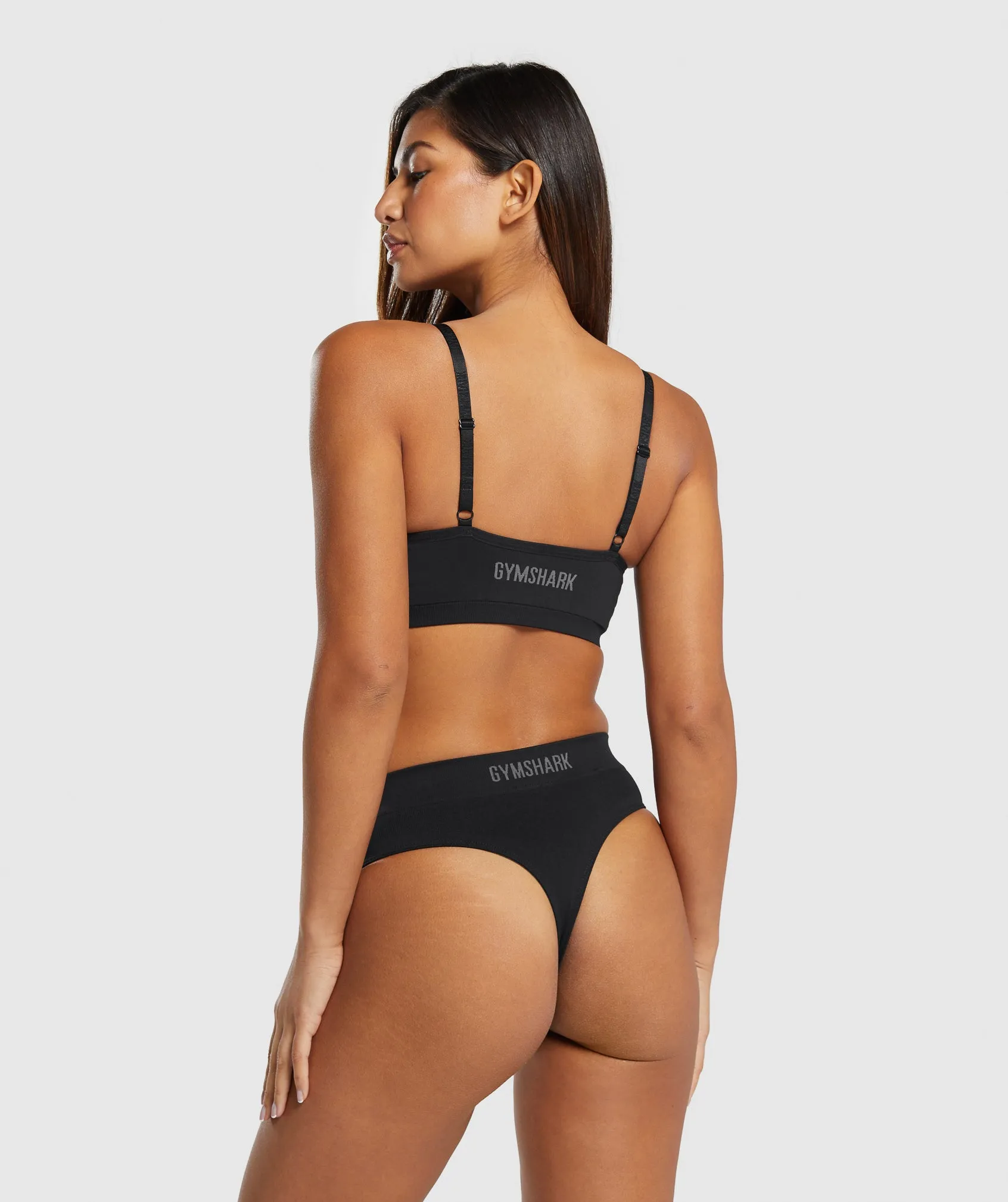 Gymshark Seamless High Waisted Thong - Black sold by Gymshark product image thumbnail 4