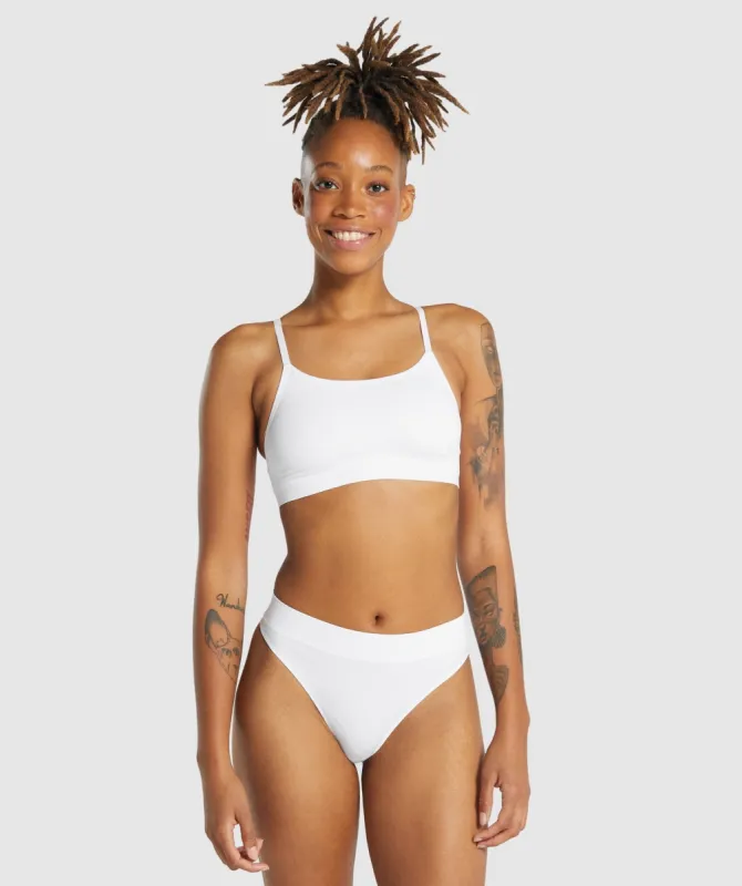 Gymshark Seamless Scoop Neck Bralette  - White sold by Gymshark