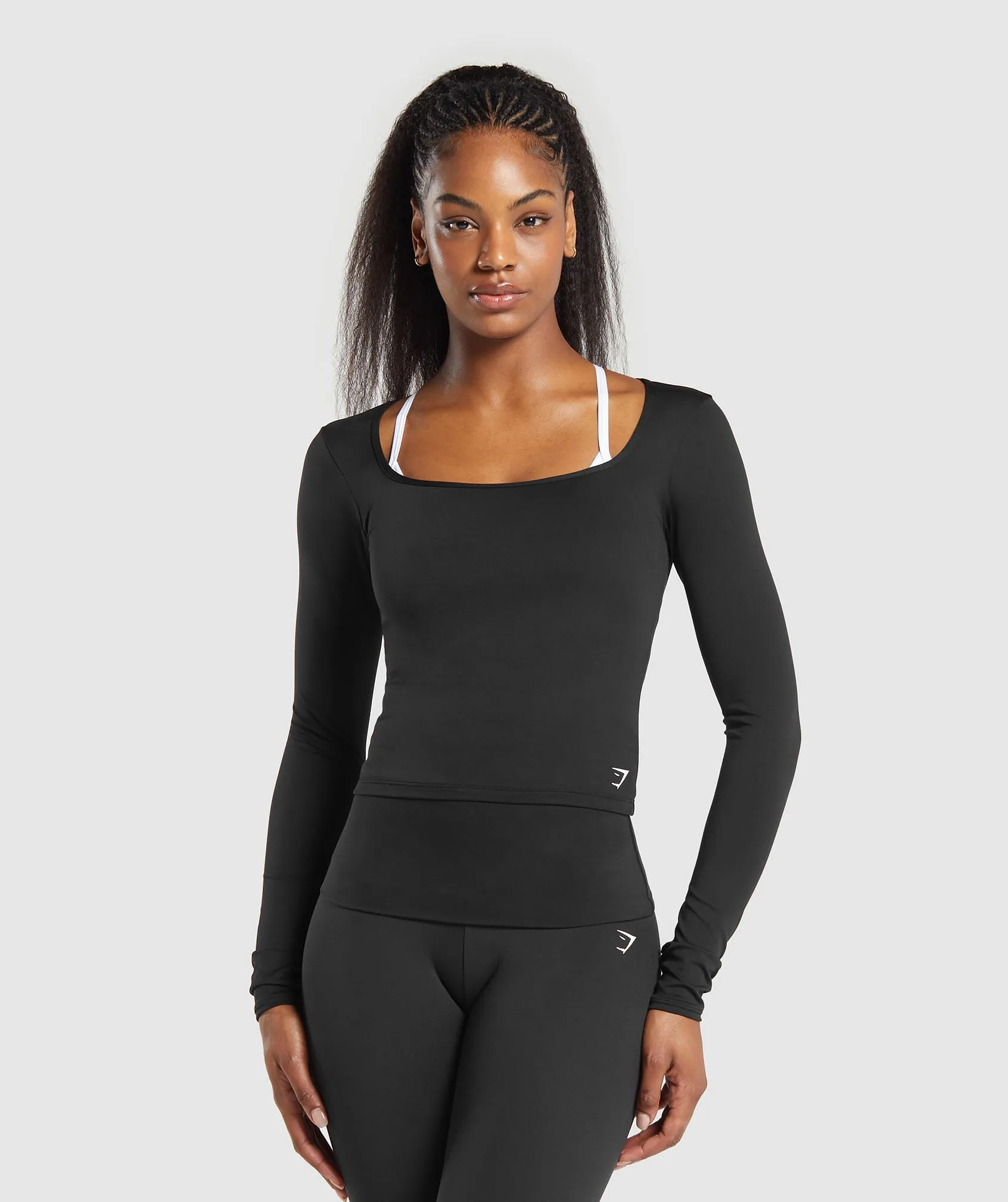 Gymshark Everyday Long Sleeve Midi Top - Black sold by Gymshark
