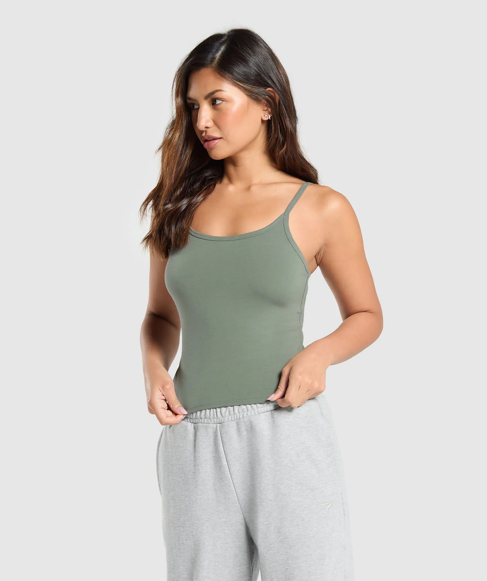 Gymshark Cotton Cami Tank - Unit Green sold by Gymshark product image thumbnail 3