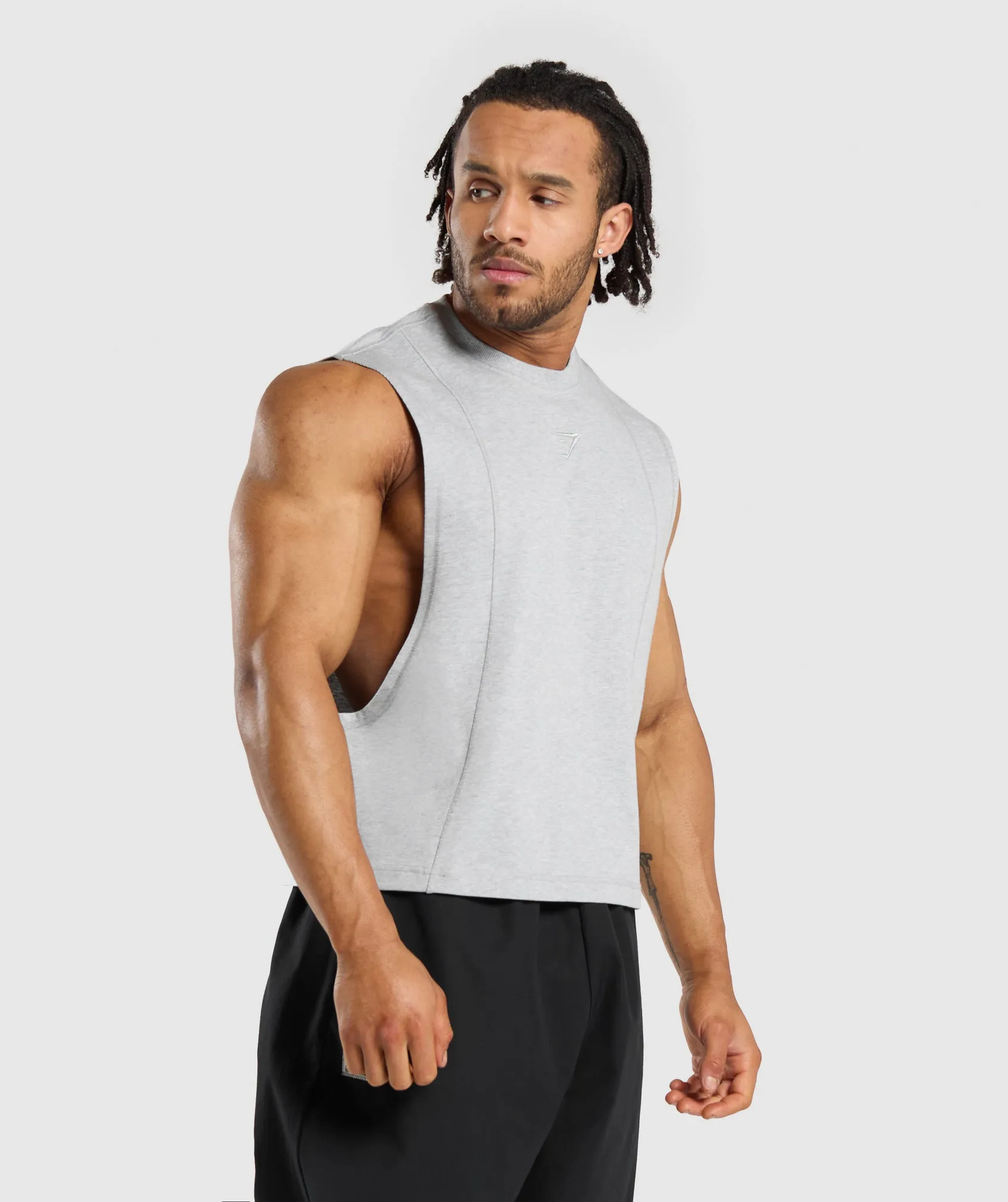 Gymshark Premium Lifting Boxy Cut Off Tank - Light Grey Marl sold by Gymshark product image thumbnail 4