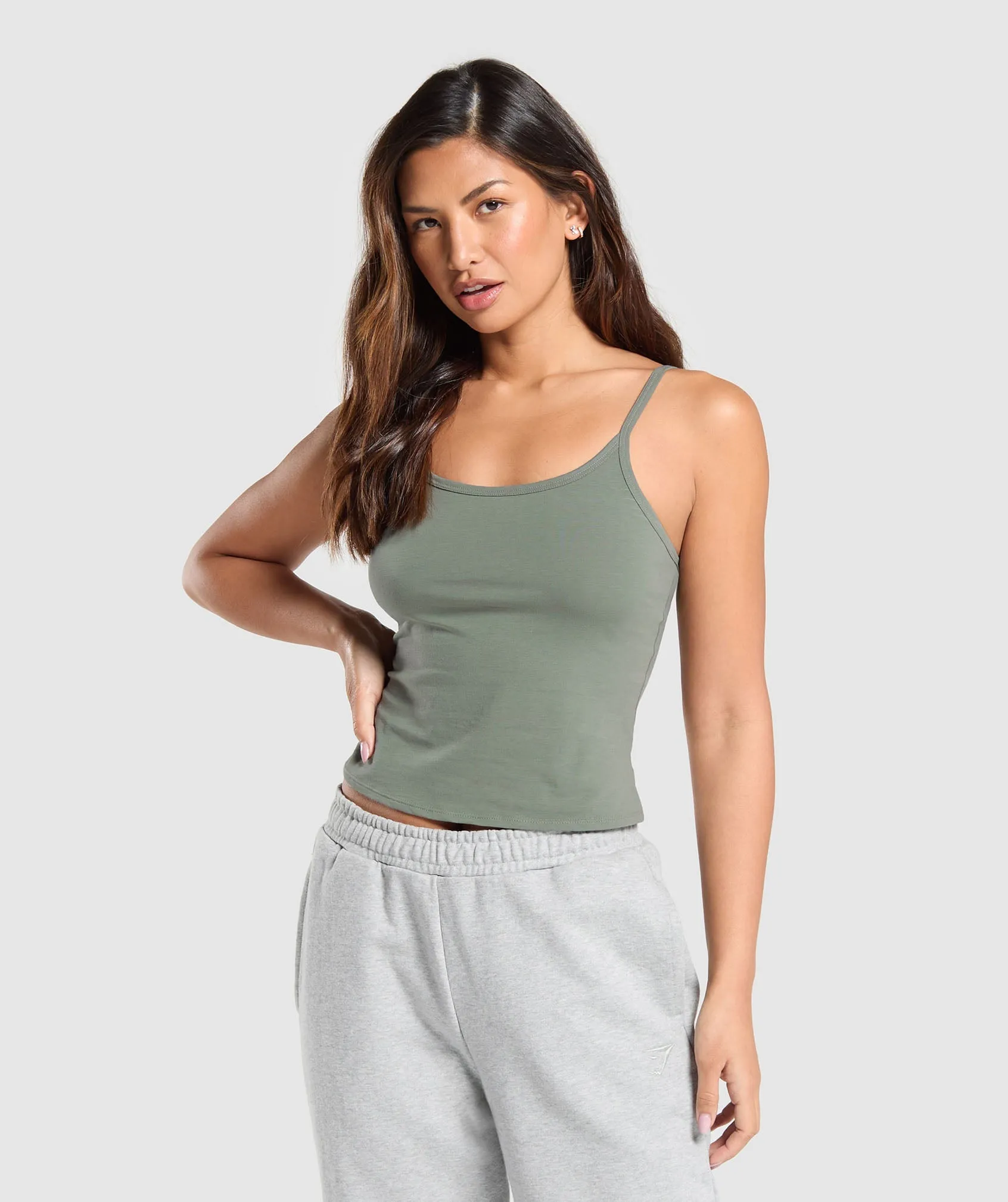 Gymshark Cotton Cami Tank - Unit Green sold by Gymshark