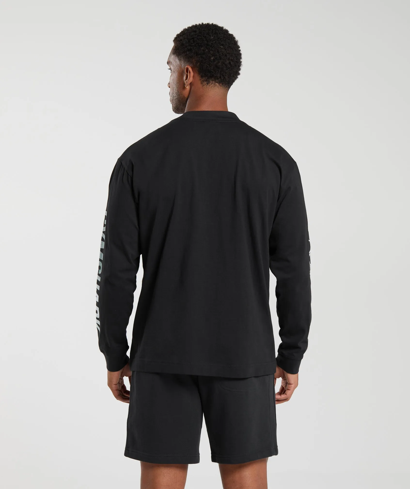 Gymshark Global Graphic Long Sleeve T-Shirt - Black sold by Gymshark product image thumbnail 2
