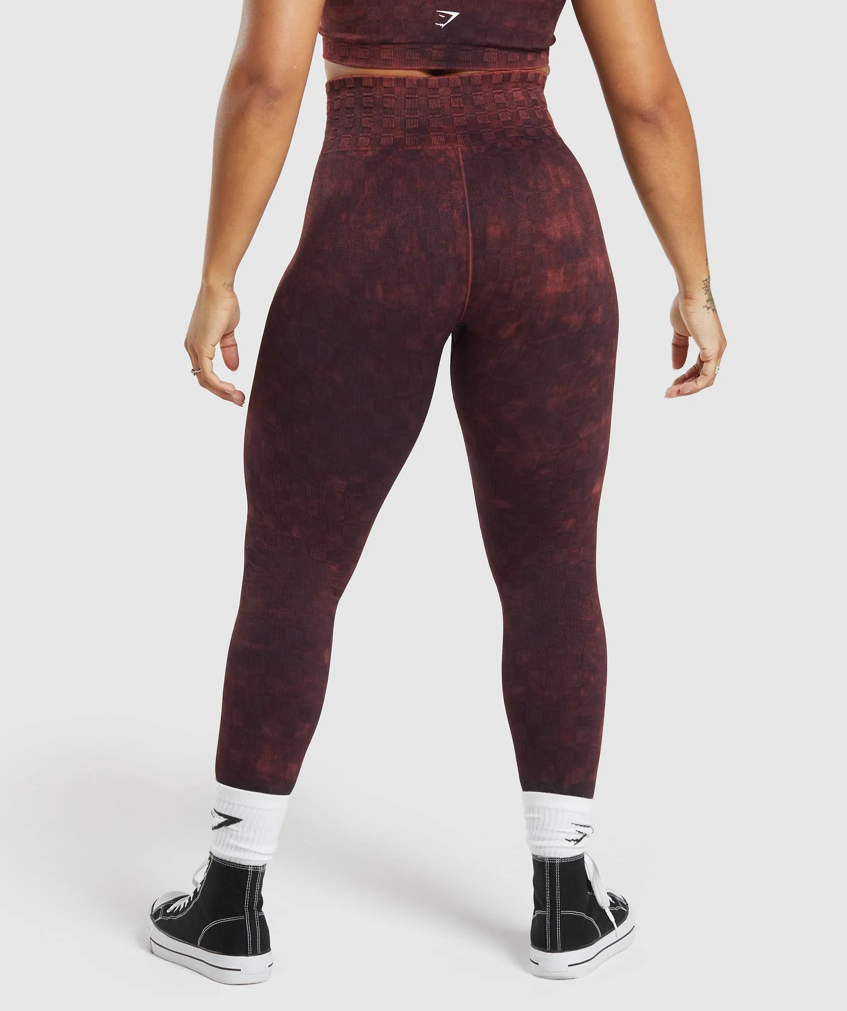 Gymshark Check Seamless Washed Leggings - Plum Brown sold by Gymshark product image thumbnail 2