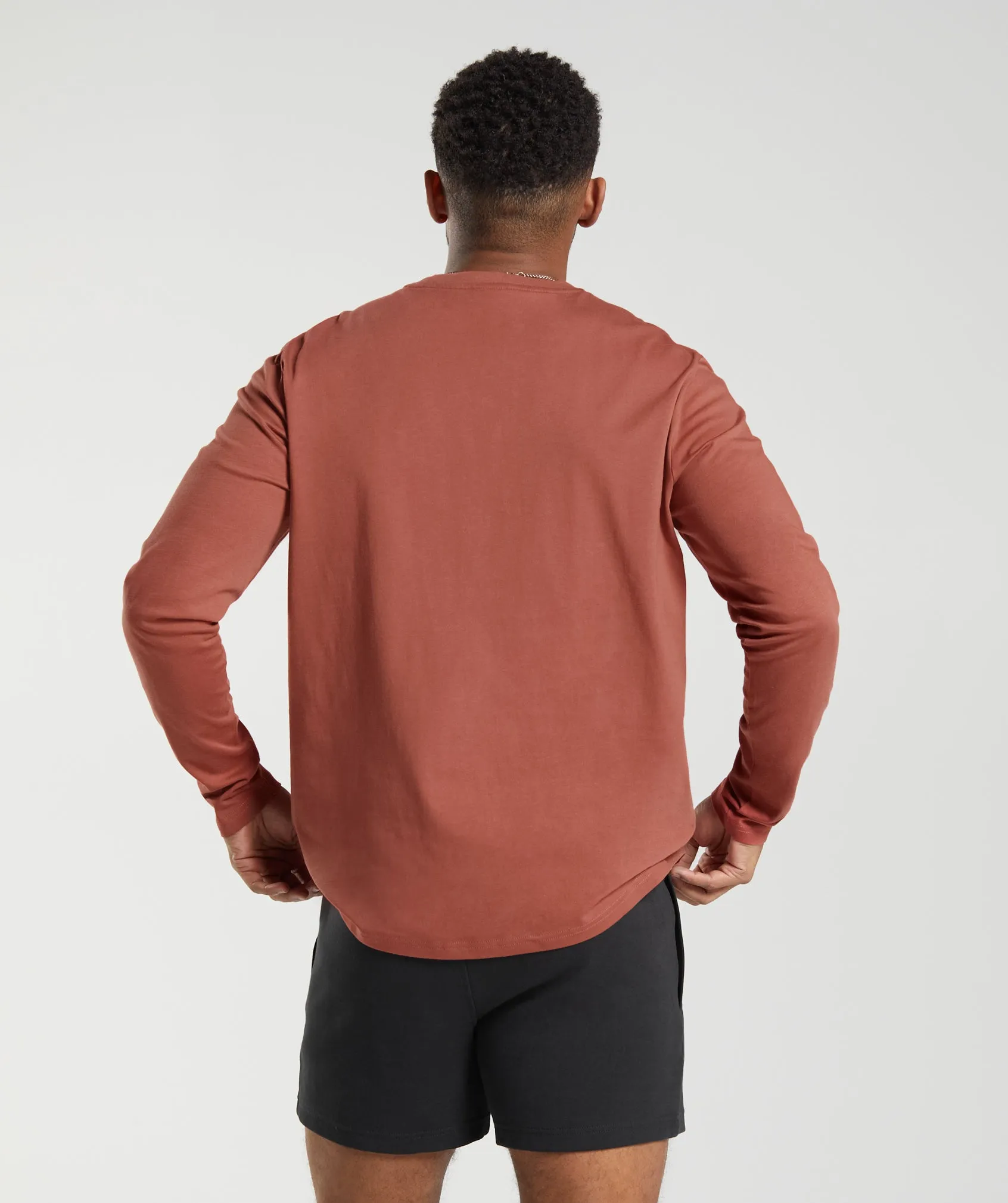 Gymshark Crest Long Sleeve T-Shirt - Persimmon Red sold by Gymshark product image thumbnail 2