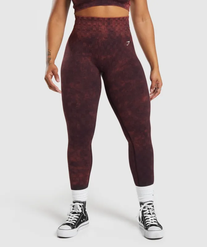 Gymshark Check Seamless Washed Leggings - Plum Brown sold by Gymshark