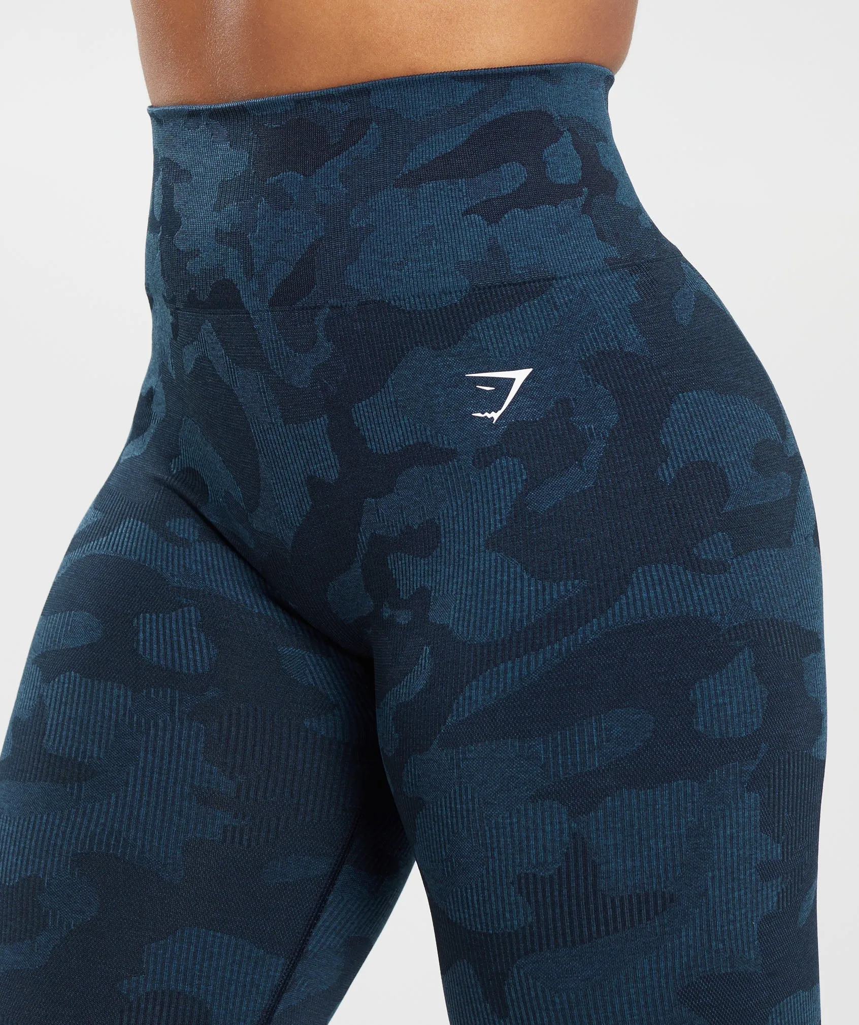 Gymshark Adapt Camo Seamless Ribbed Leggings - Midnight Blue/Ash Blue sold by Gymshark product image thumbnail 5