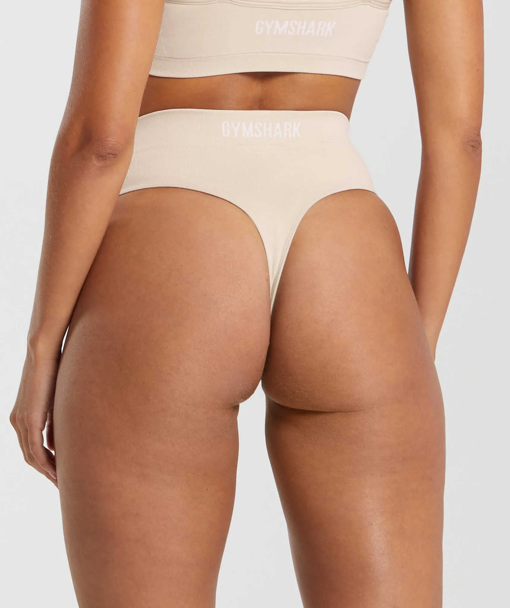 Gymshark Seamless High Waisted Thong - Pebble Grey sold by Gymshark product image thumbnail 2