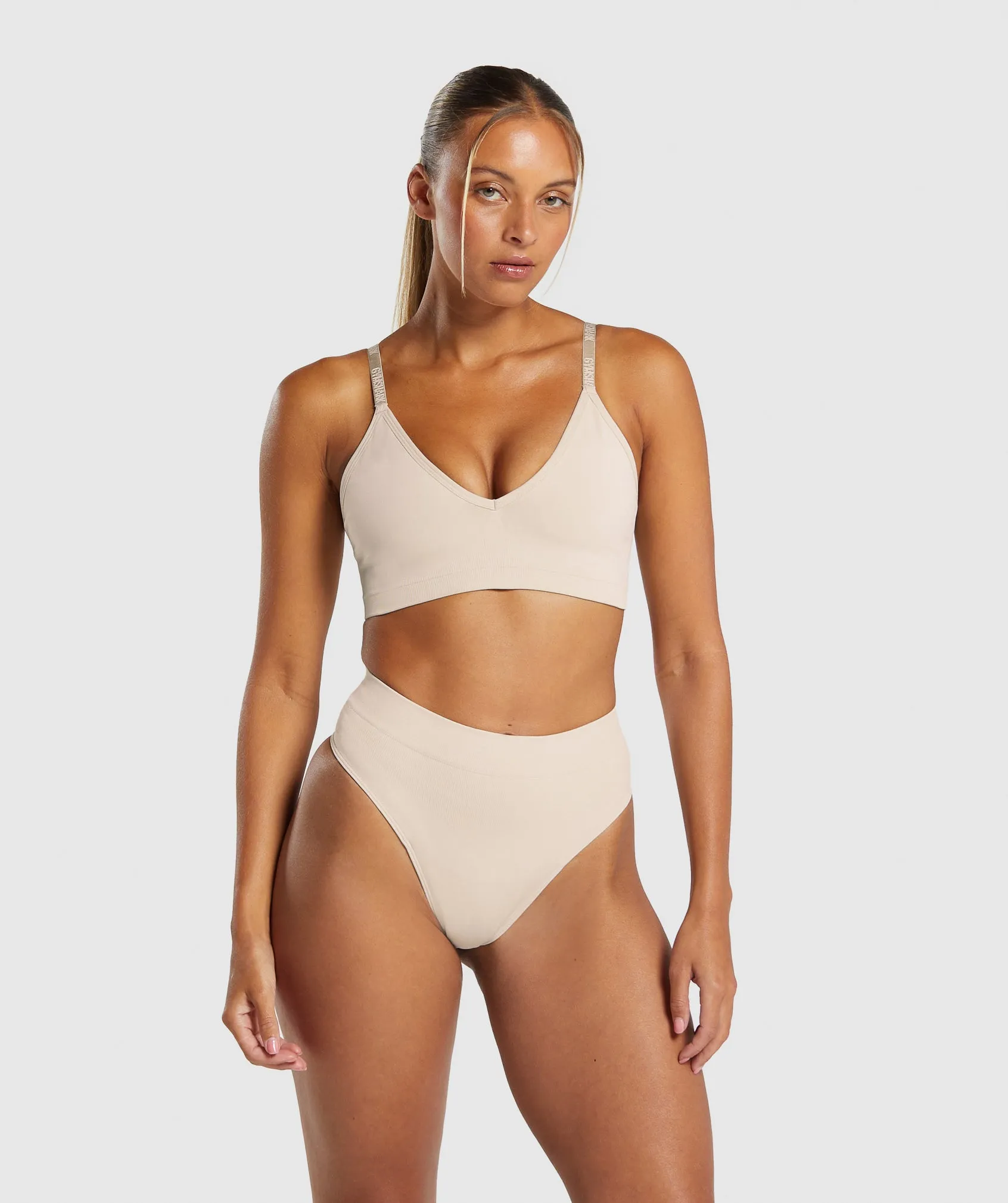 Gymshark Seamless High Waisted Thong - Pebble Grey sold by Gymshark product image thumbnail 4