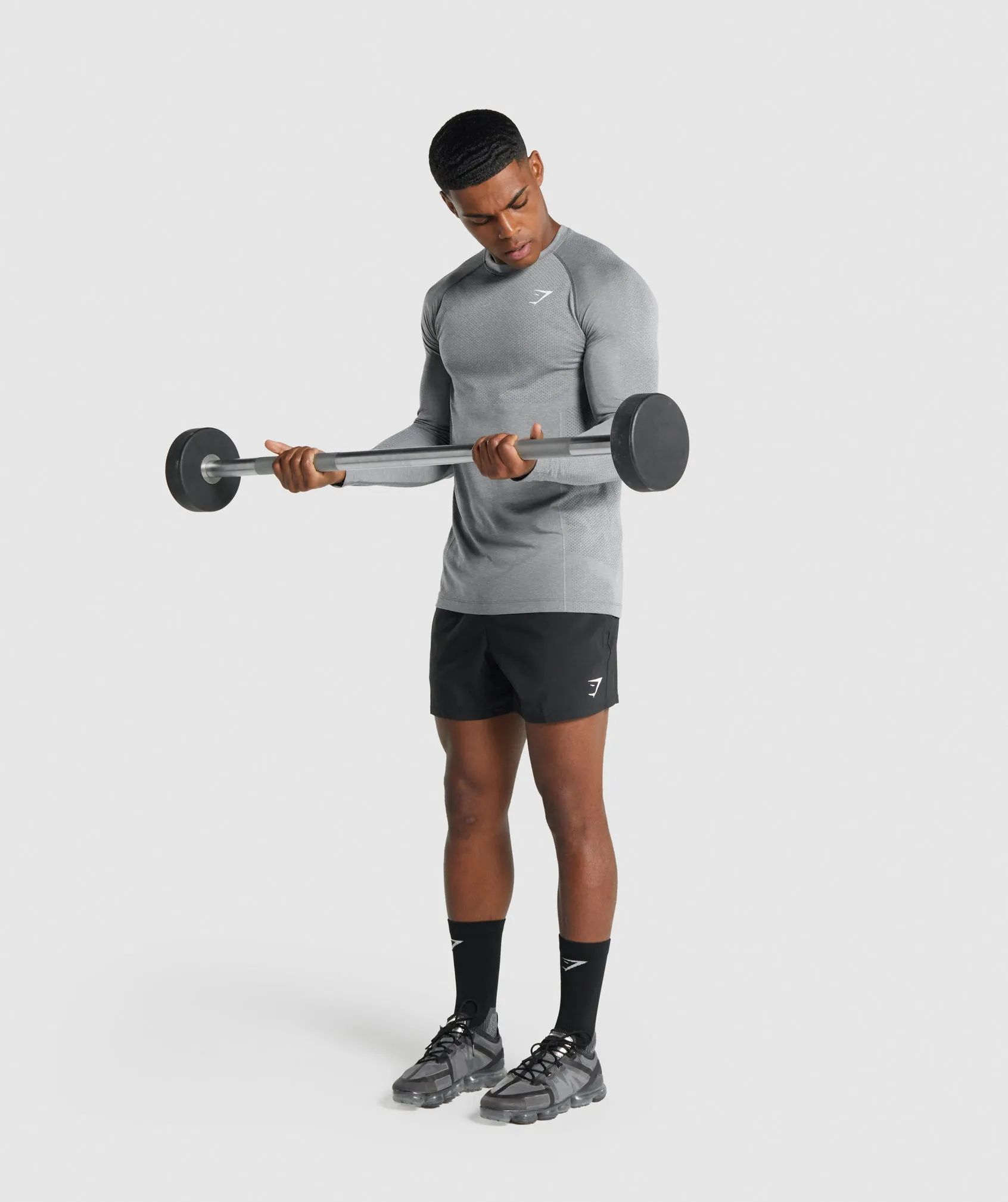 Gymshark Vital Light Seamless Long Sleeve T-Shirt - Charcoal Marl sold by Gymshark product image thumbnail 4