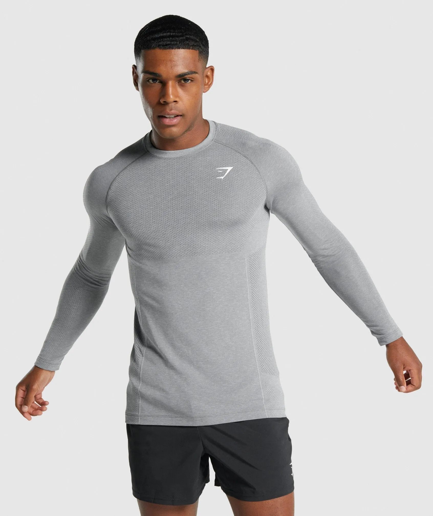 Gymshark Vital Light Seamless Long Sleeve T-Shirt - Charcoal Marl sold by Gymshark