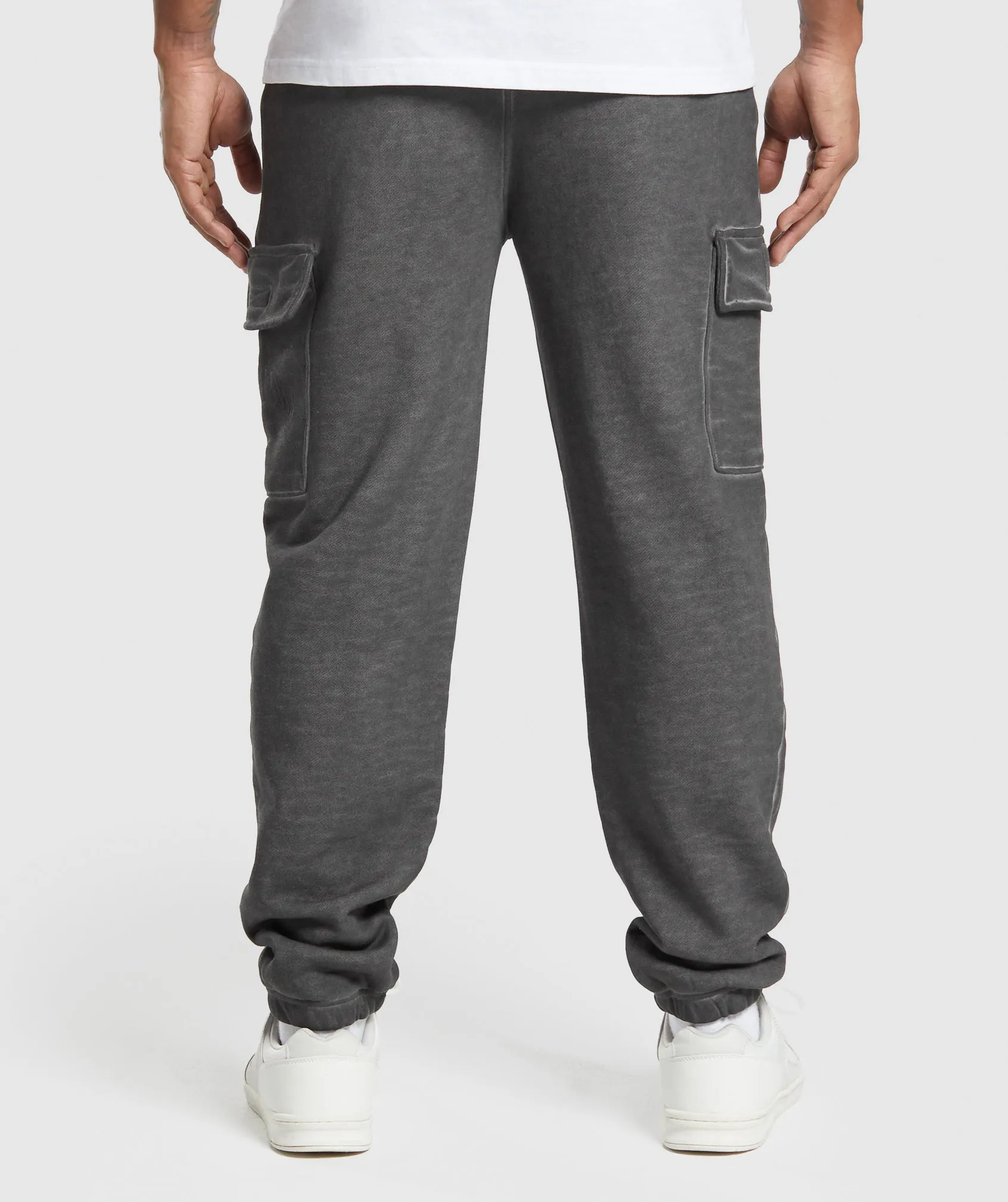 Gymshark Heavyweight Washed Cargo Joggers - Black sold by Gymshark product image thumbnail 2