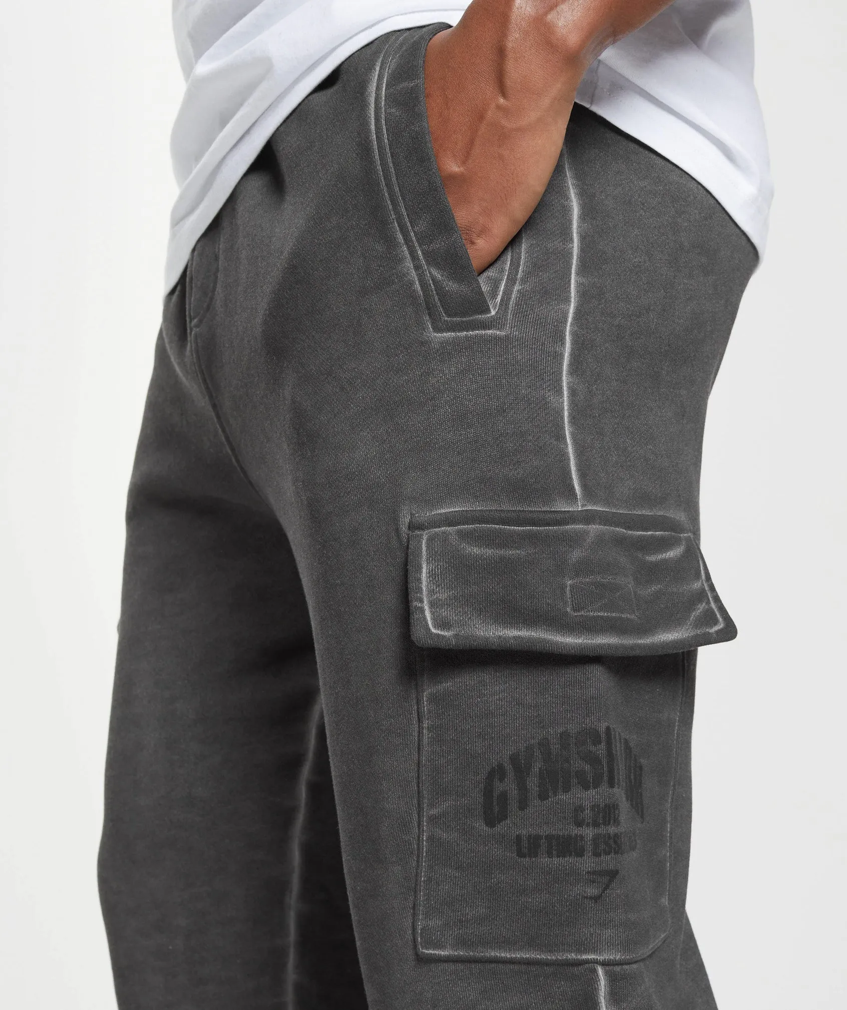 Gymshark Heavyweight Washed Cargo Joggers - Black sold by Gymshark product image thumbnail 5