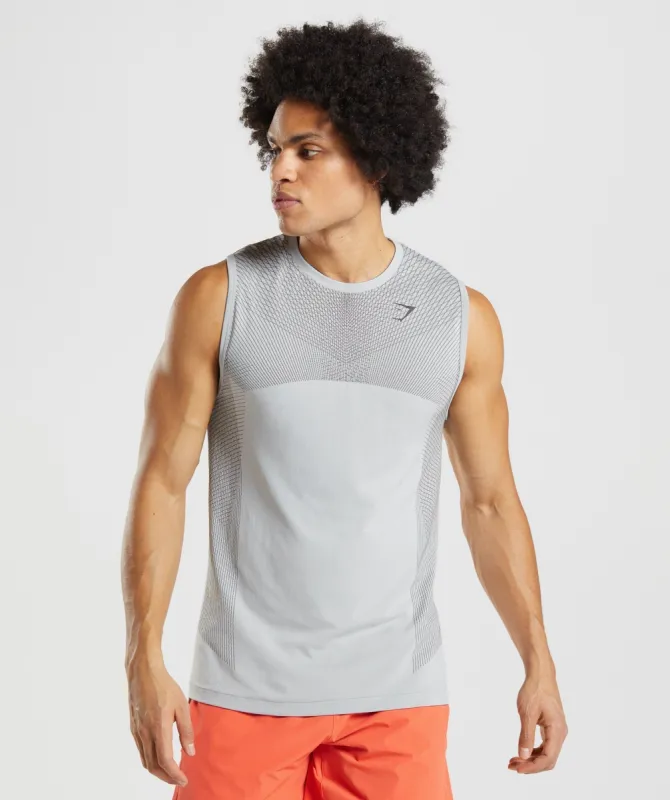 Gymshark Apex Seamless Tank - Light Grey/Onyx Grey sold by Gymshark