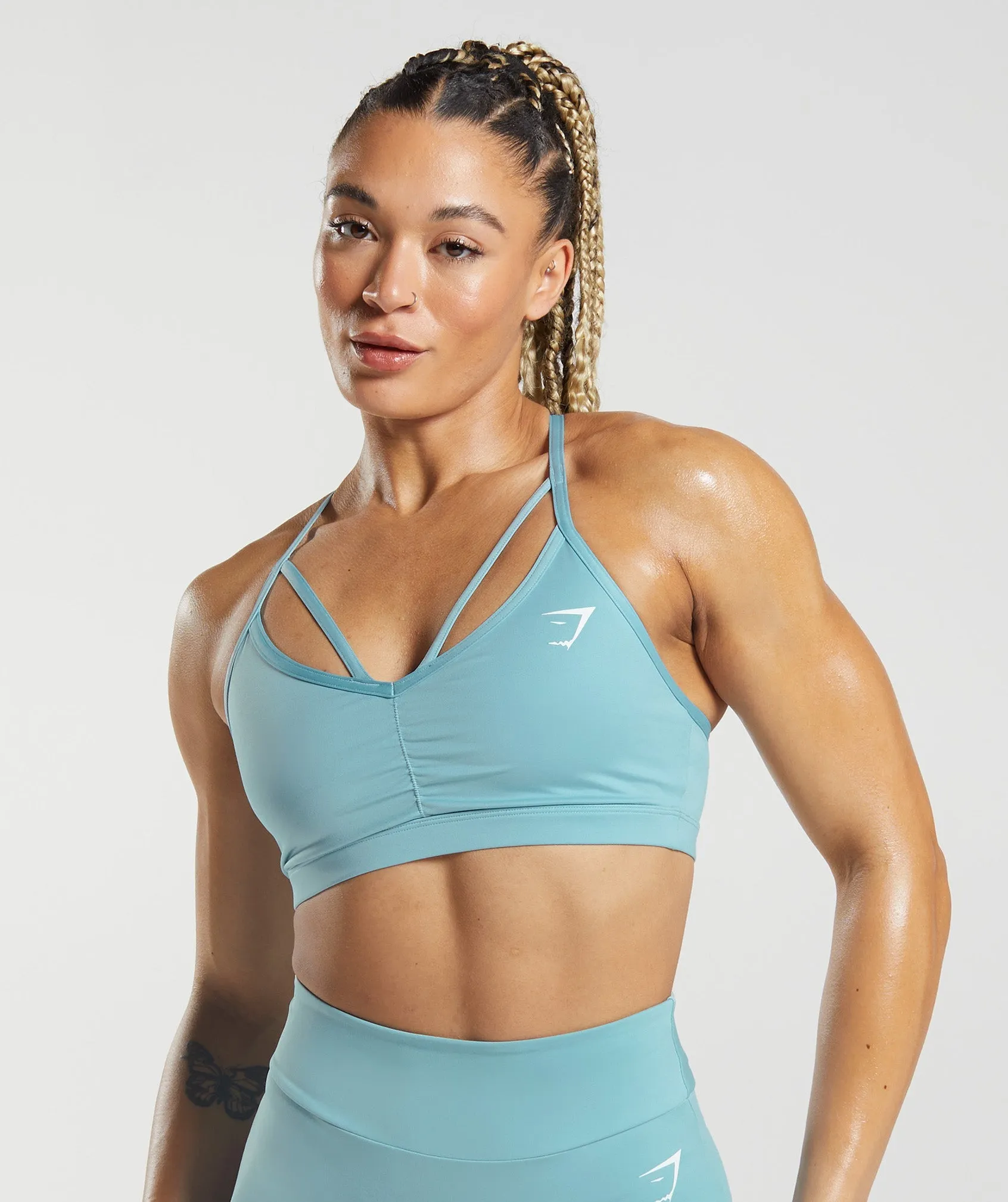 GS Power Sports Bra - Iceberg Blue sold by Gymshark