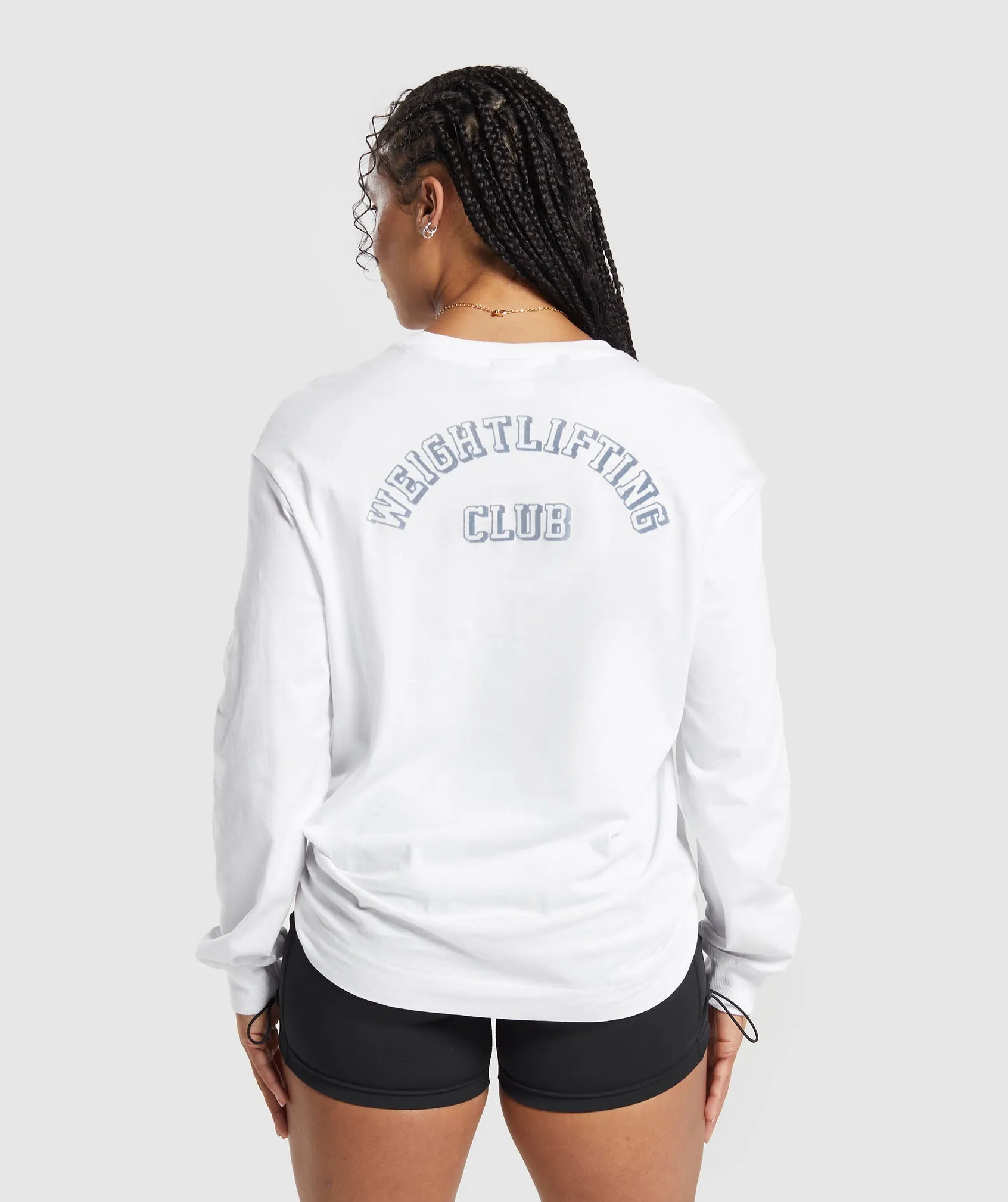 Gymshark Weightlifting Long Sleeve Top - White sold by Gymshark