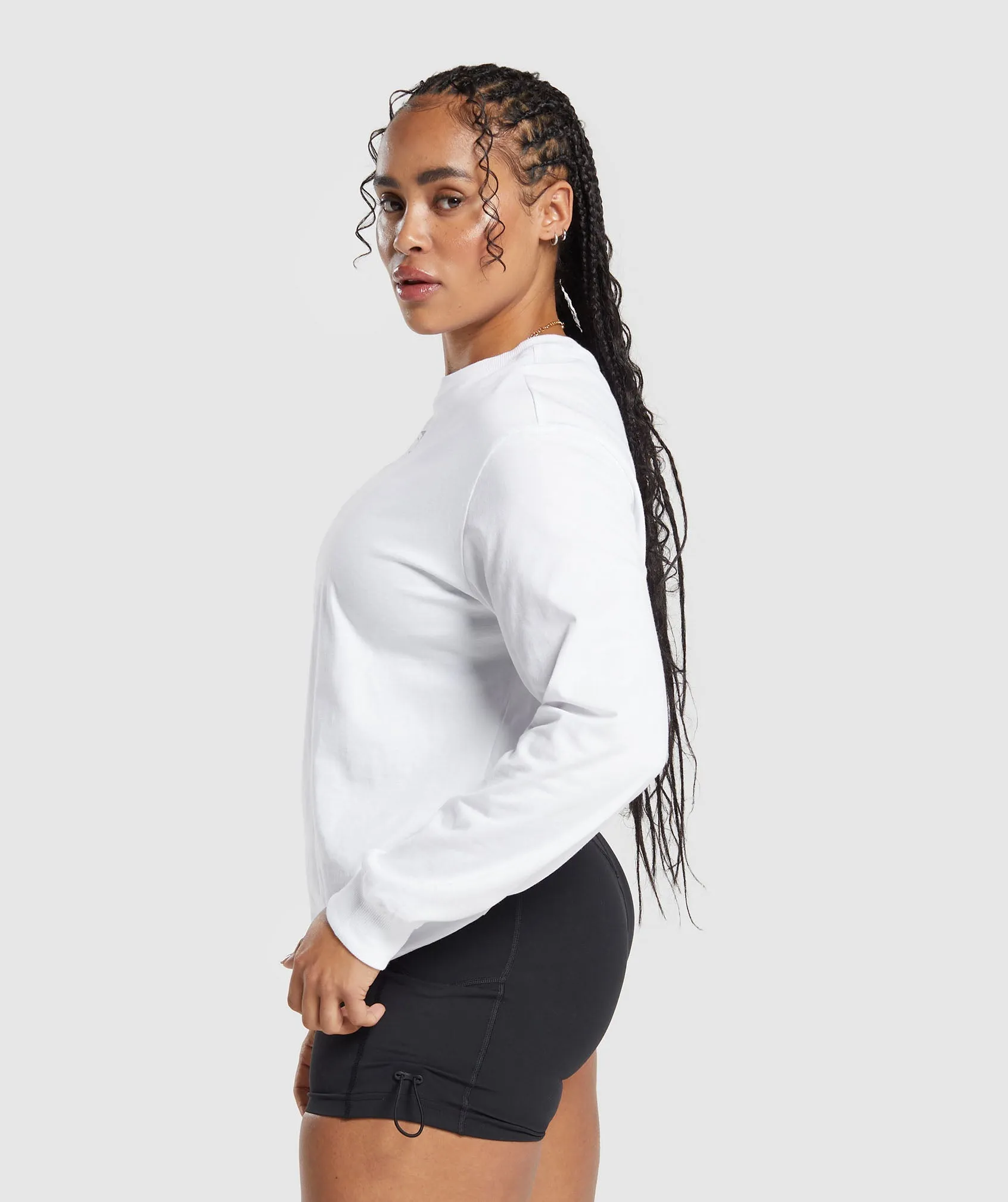 Gymshark Weightlifting Long Sleeve Top - White sold by Gymshark product image thumbnail 3