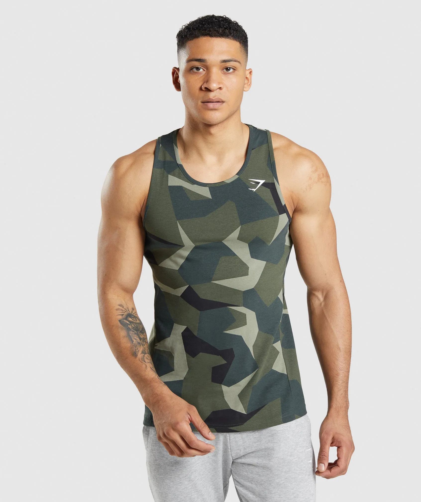 Gymshark Critical Tank - Green Print sold by Gymshark