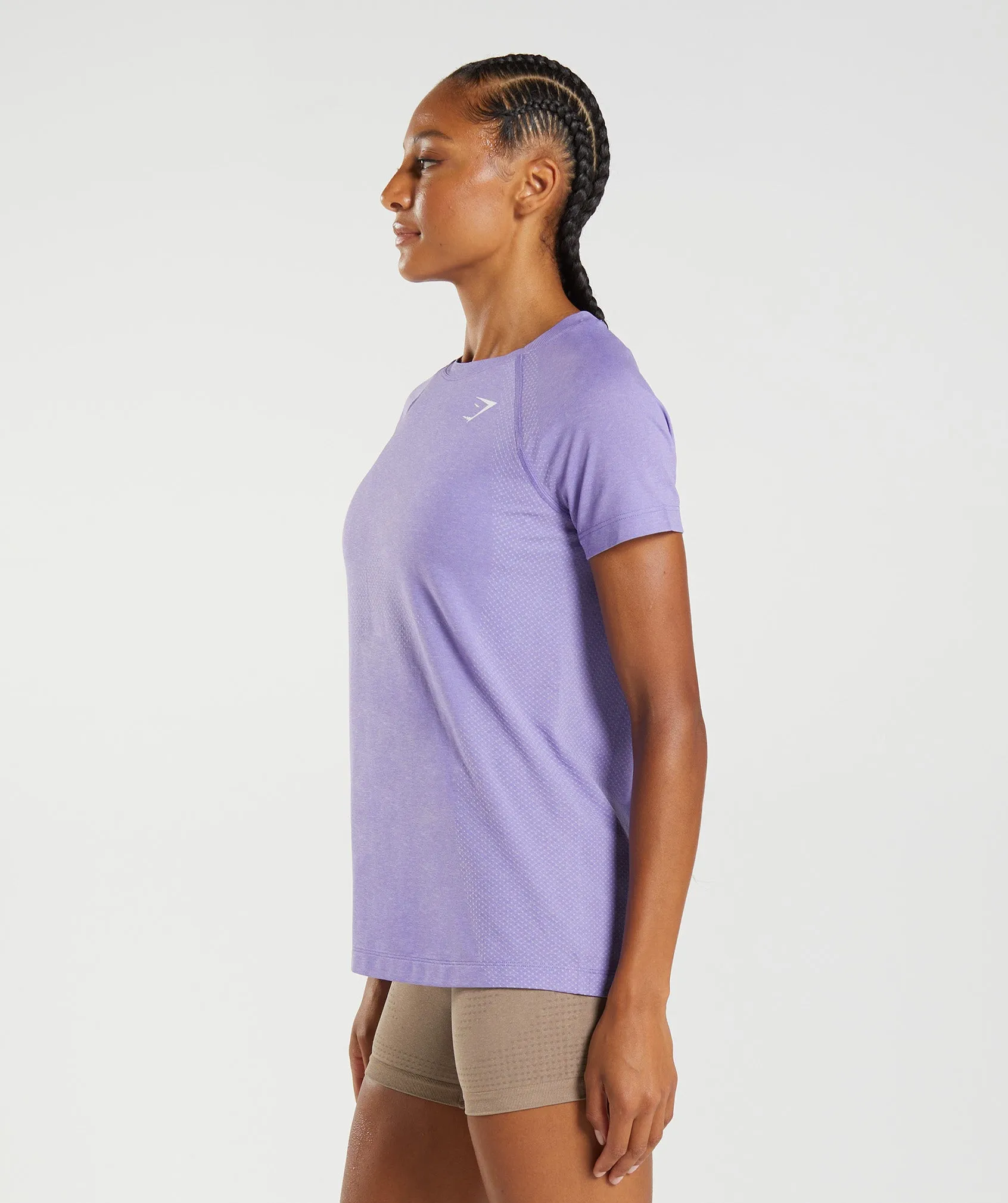 Gymshark Vital Seamless 2.0 Light T-Shirt - Digital Violet Marl sold by Gymshark product image thumbnail 3