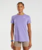 Gymshark Vital Seamless 2.0 Light T-Shirt - Digital Violet Marl sold by Gymshark