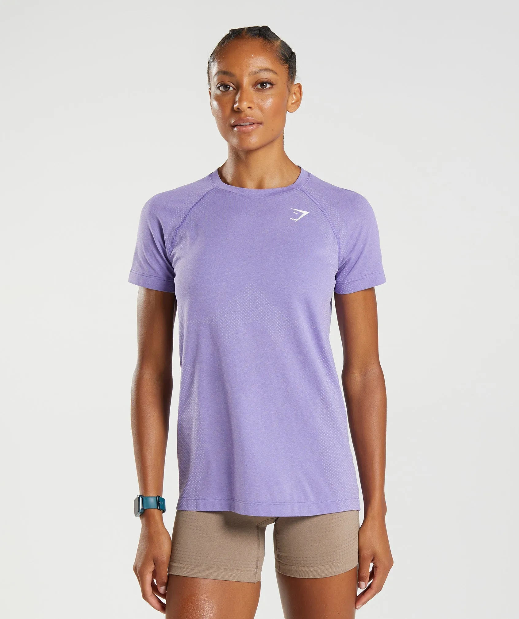 Gymshark Vital Seamless 2.0 Light T-Shirt - Digital Violet Marl sold by Gymshark