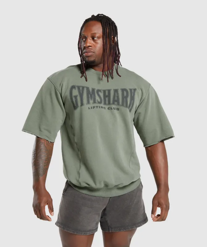 Gymshark Heritage Washed Short Sleeve Crew - Dusk Green sold by Gymshark