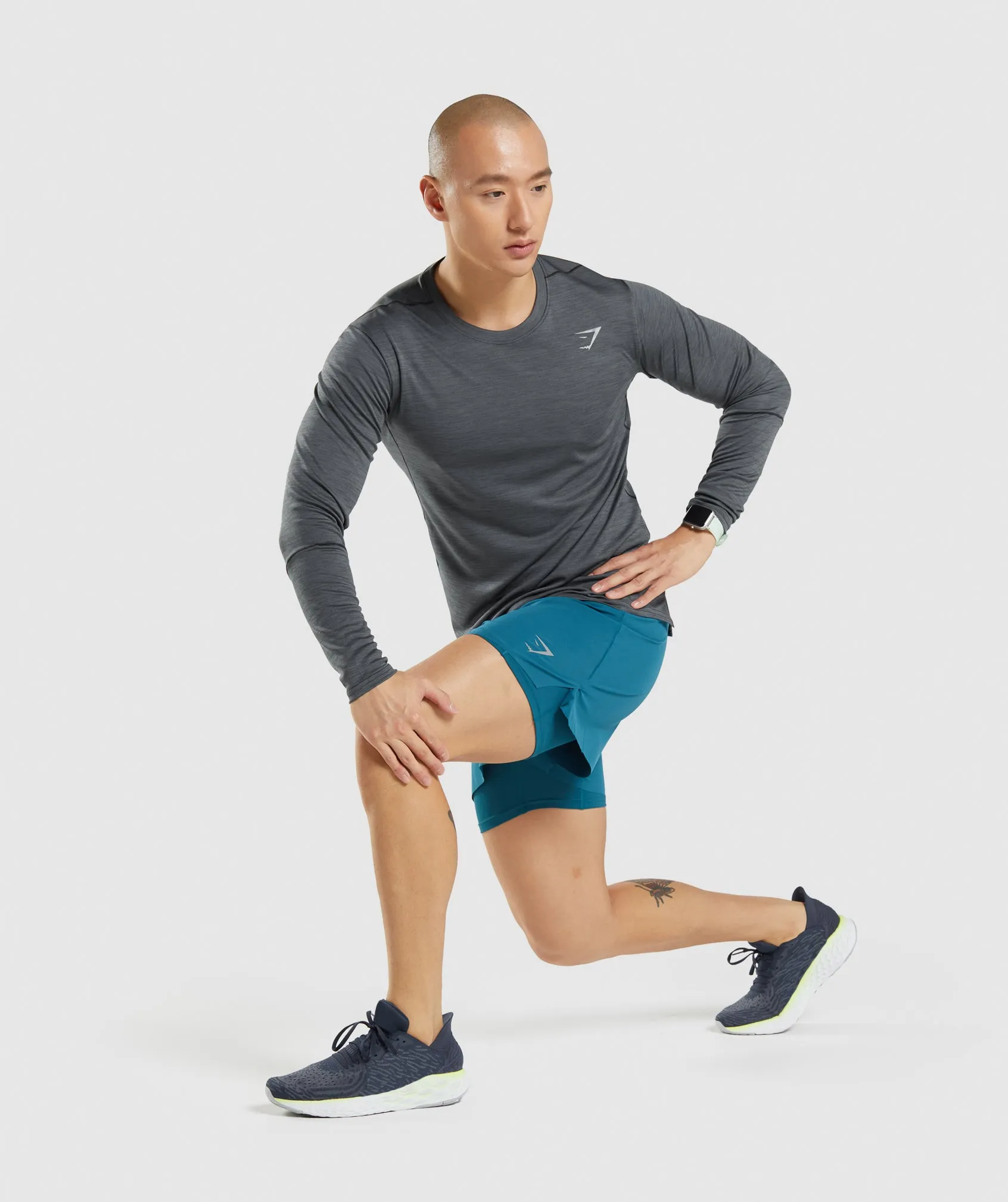 Gymshark Speed Long Sleeve T-Shirt - Black/Charcoal Marl sold by Gymshark product image thumbnail 4