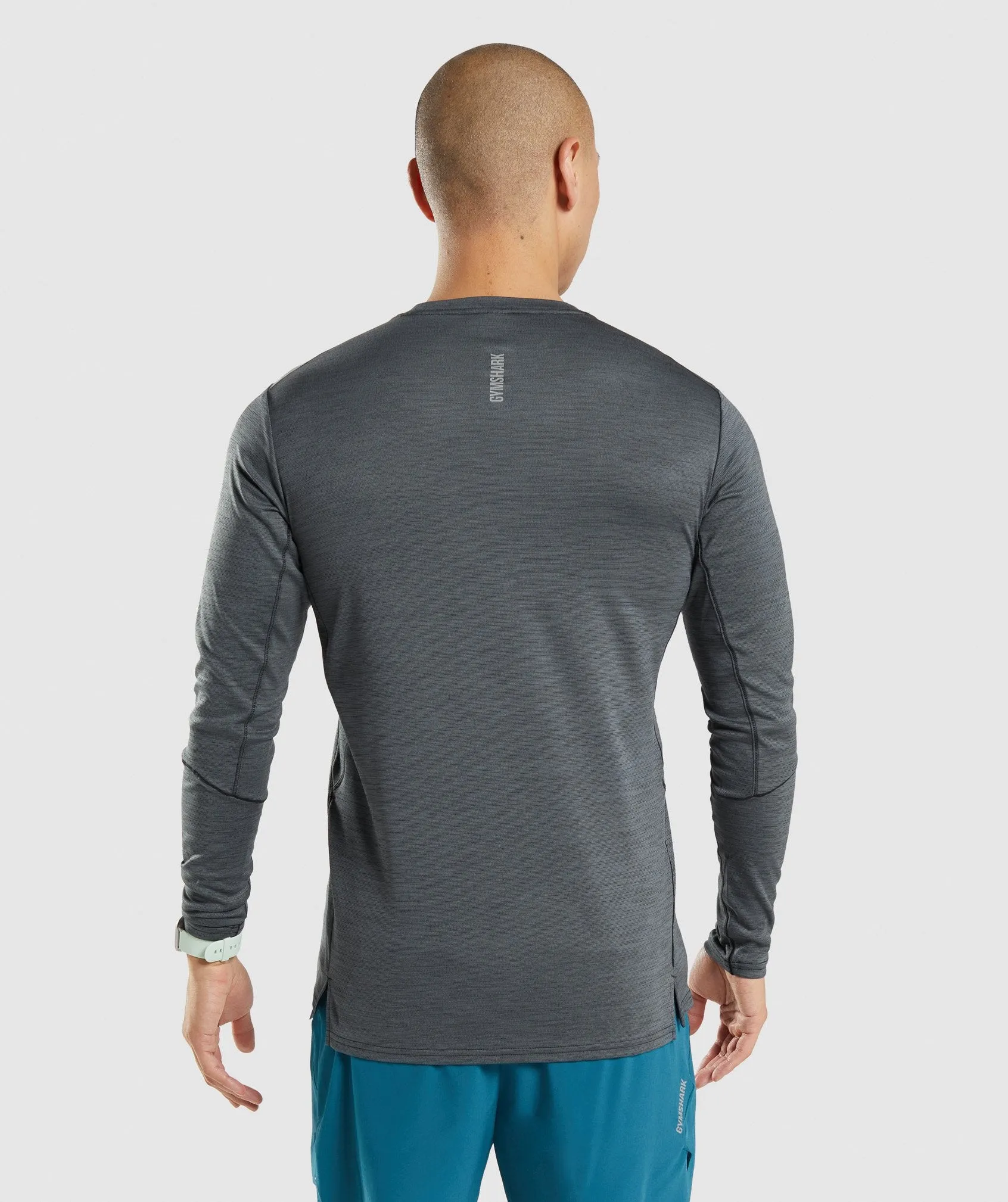 Gymshark Speed Long Sleeve T-Shirt - Black/Charcoal Marl sold by Gymshark product image thumbnail 2