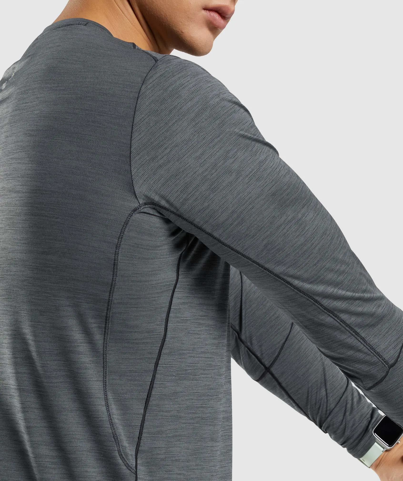 Gymshark Speed Long Sleeve T-Shirt - Black/Charcoal Marl sold by Gymshark product image thumbnail 5