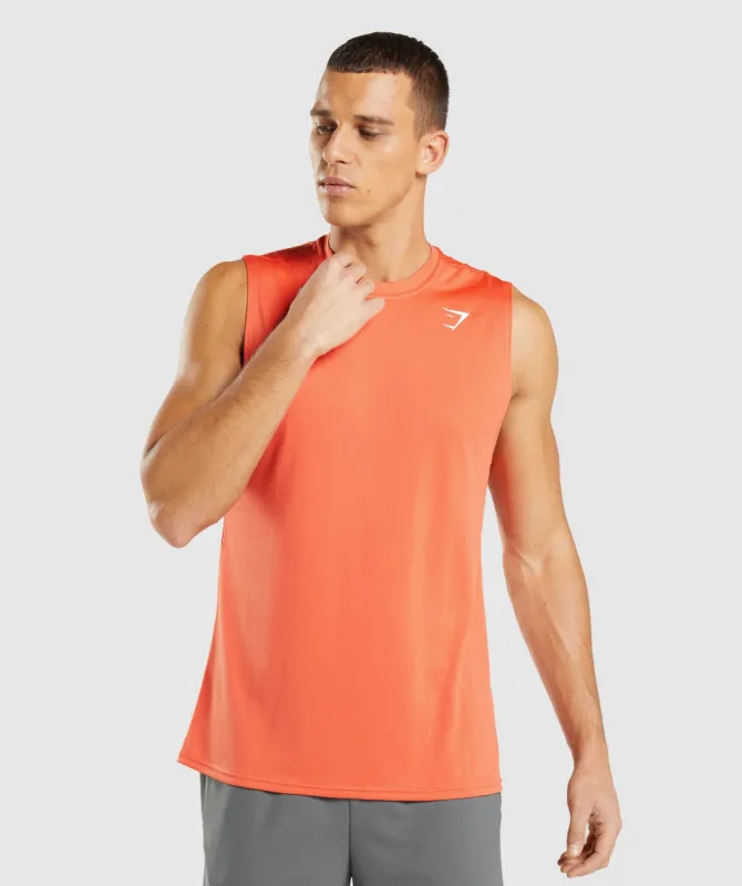 Gymshark Arrival Sleeveless T-Shirt - Papaya Orange sold by Gymshark