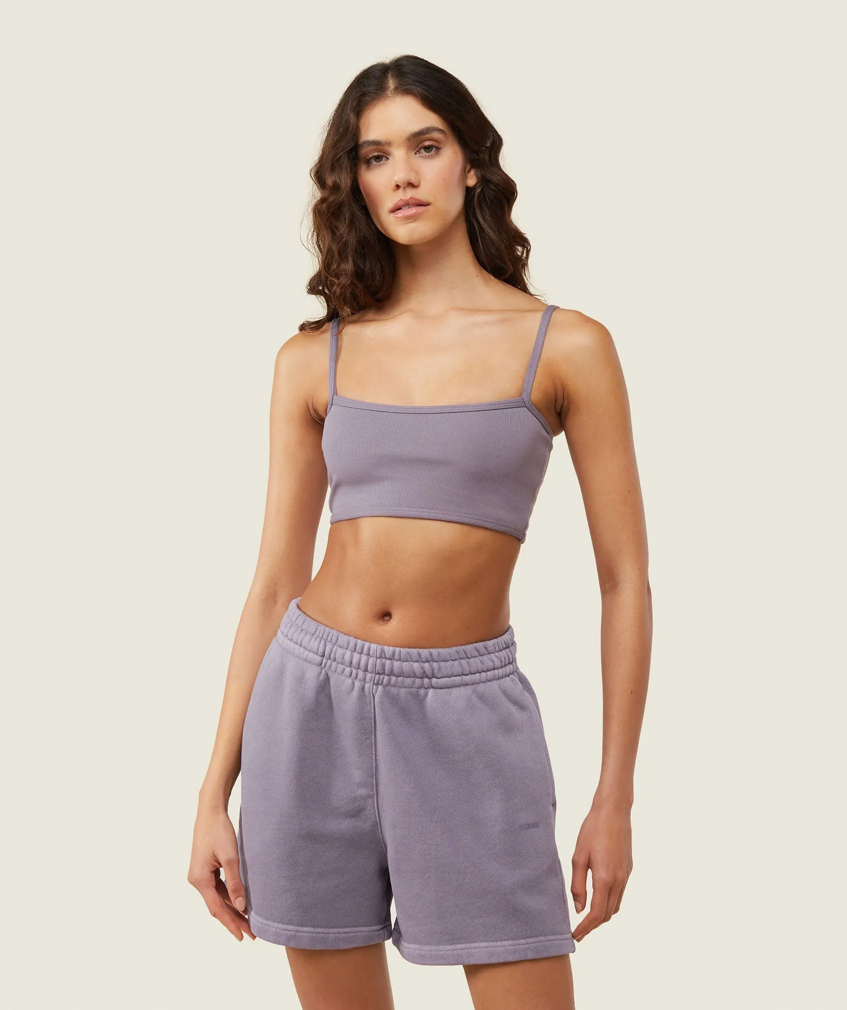 Gymshark everywear Ribbed Bandeau Bra - Fog Purple sold by Gymshark