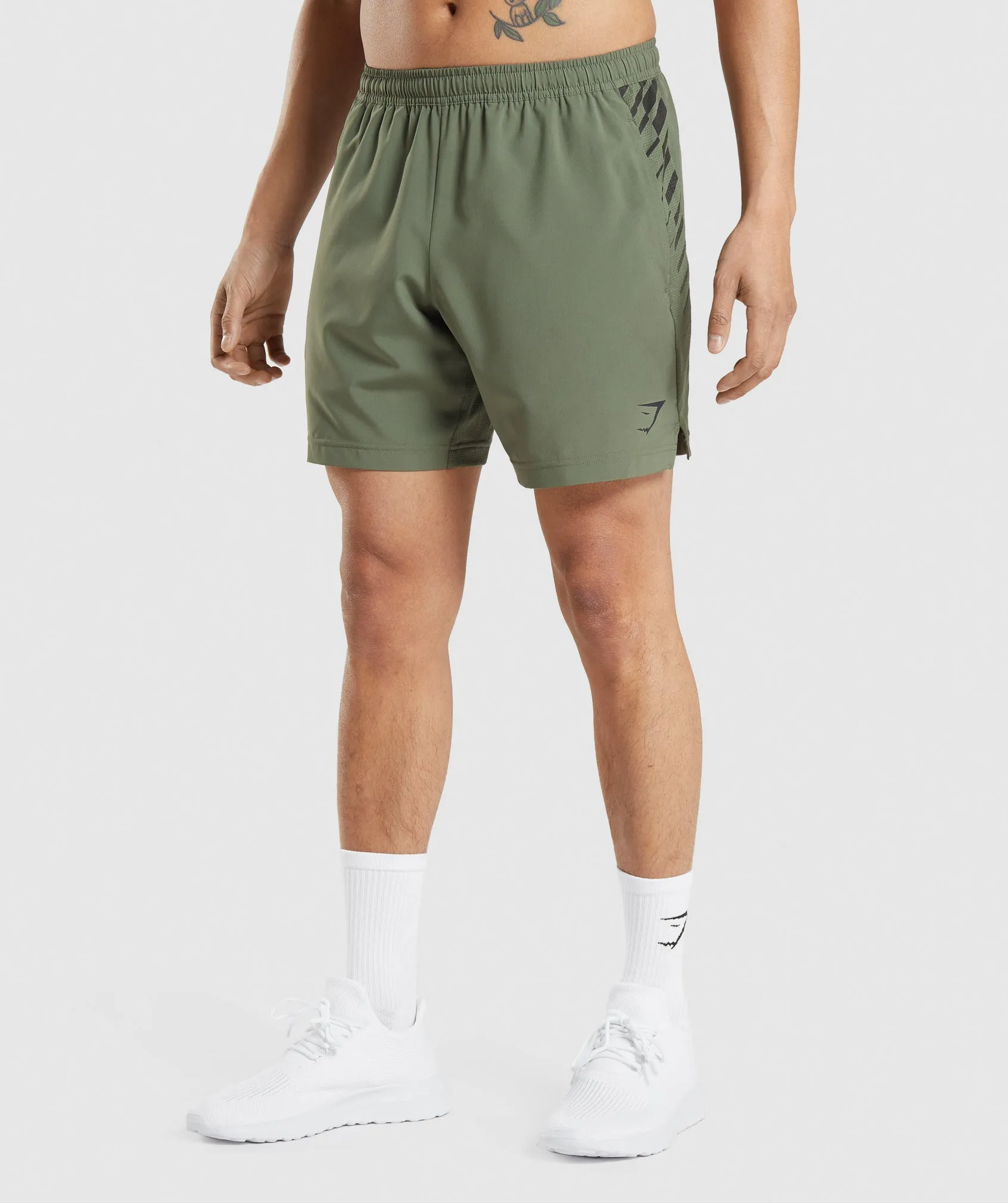 Gymshark Sport Stripe 7" Shorts - Core Olive sold by Gymshark