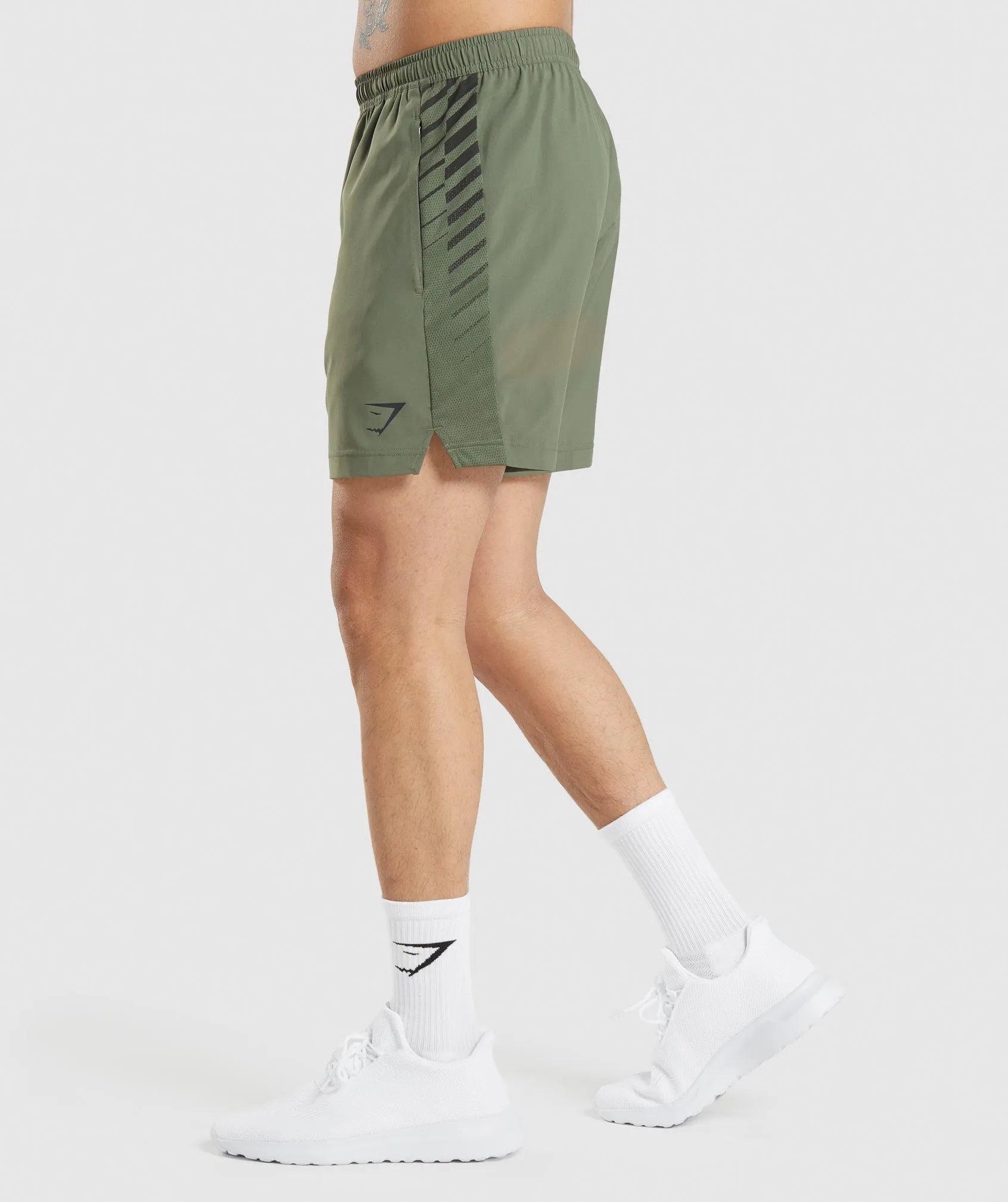 Gymshark Sport Stripe 7" Shorts - Core Olive sold by Gymshark product image thumbnail 3
