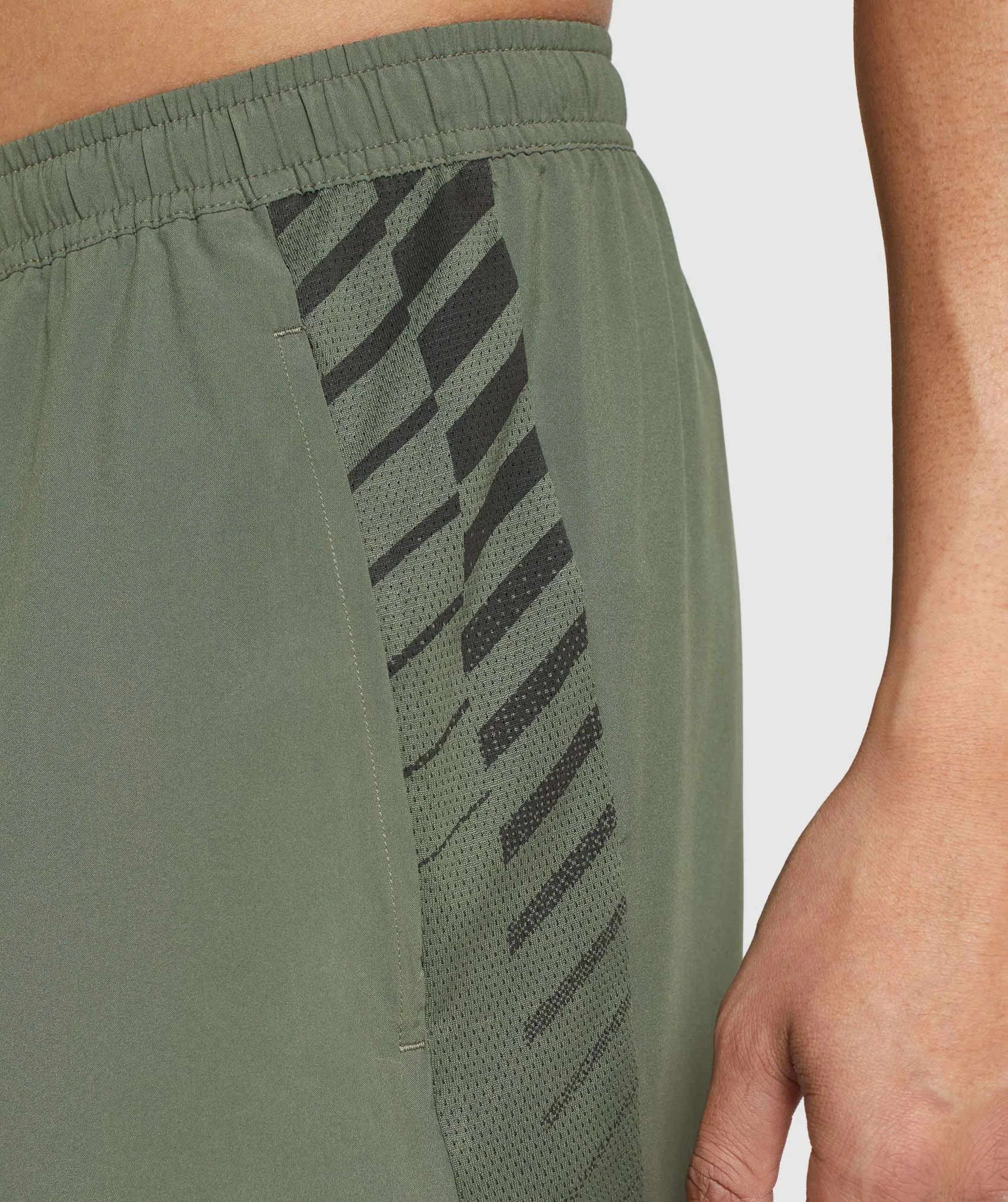 Gymshark Sport Stripe 7" Shorts - Core Olive sold by Gymshark product image thumbnail 5