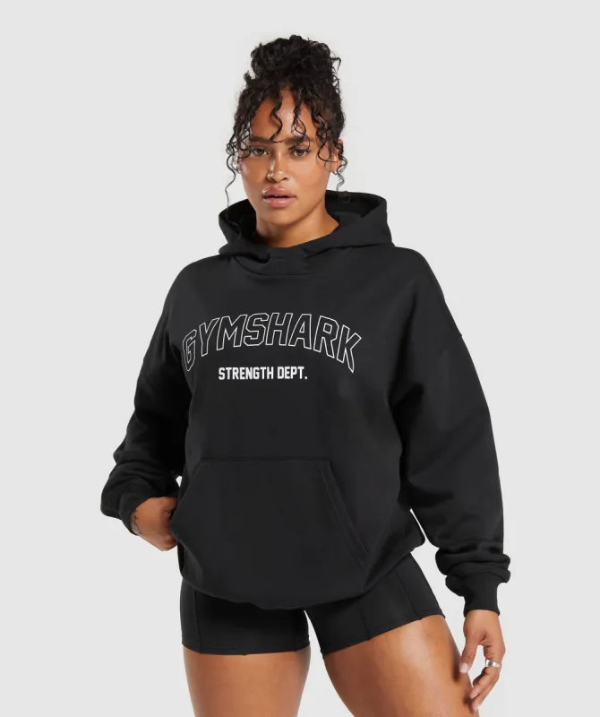 Gymshark Strength Department Graphic Hoodie - Black sold by Gymshark