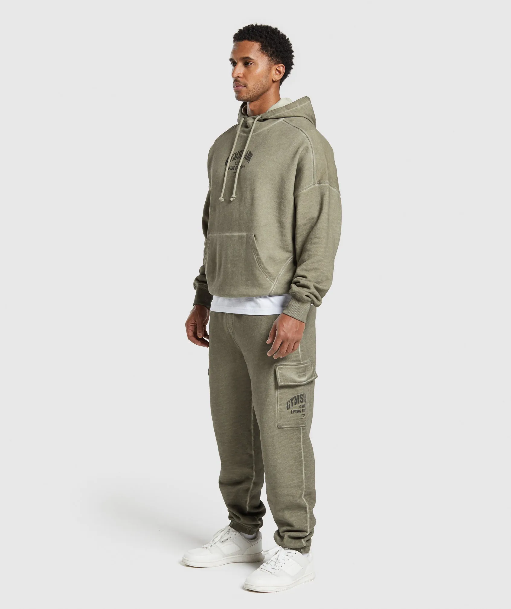 Gymshark Heavyweight Washed Cargo Joggers - Utility Green sold by Gymshark product image thumbnail 4