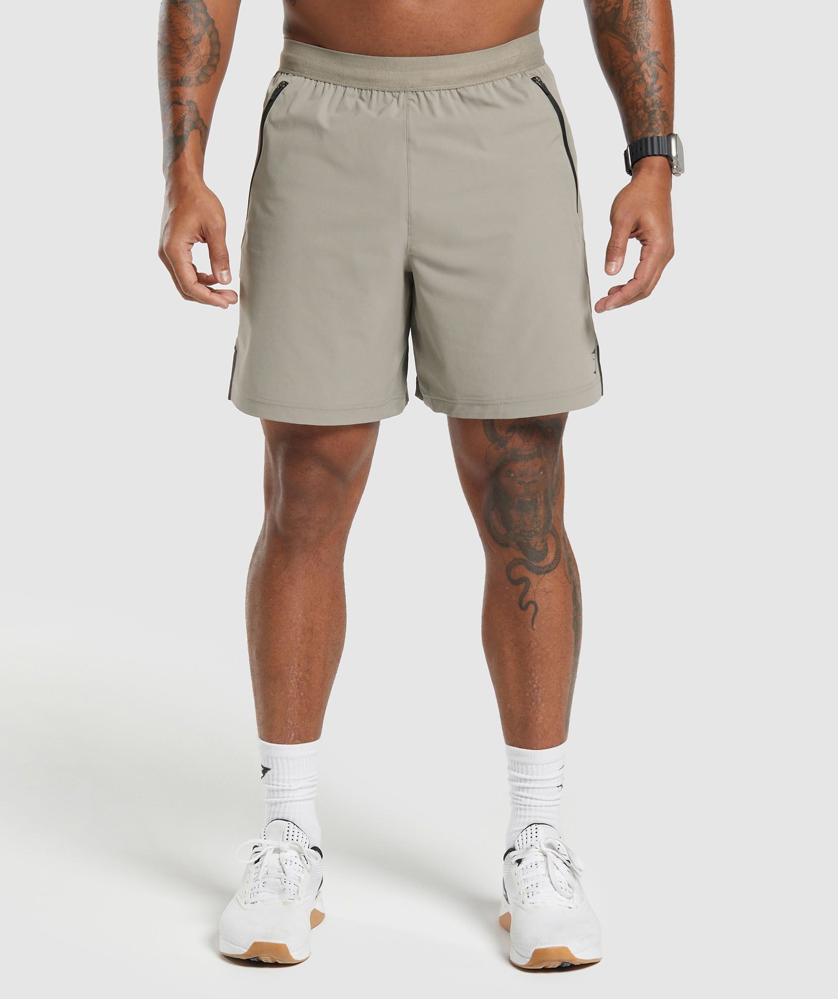 Gymshark Apex 7" Hybrid Short - Linen Brown sold by Gymshark