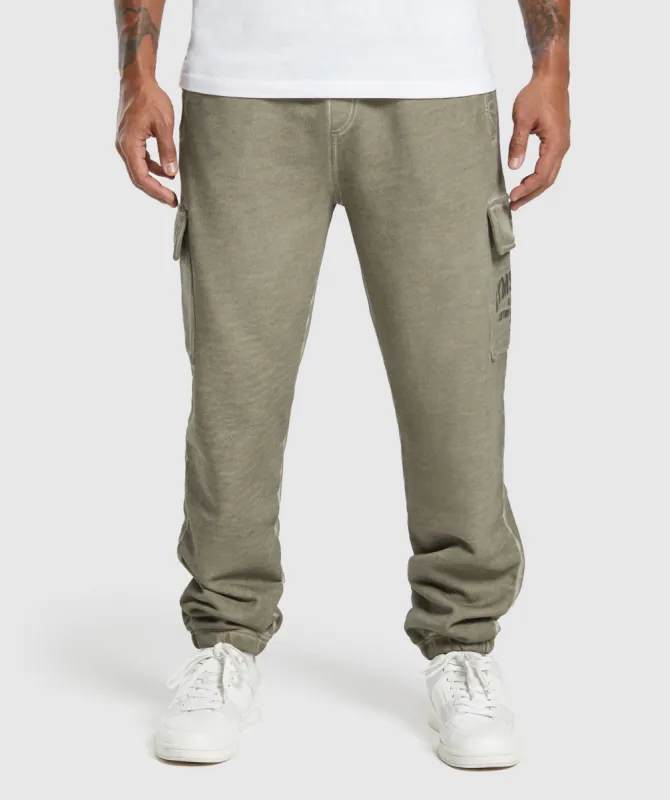 Gymshark Heavyweight Washed Cargo Joggers - Utility Green sold by Gymshark