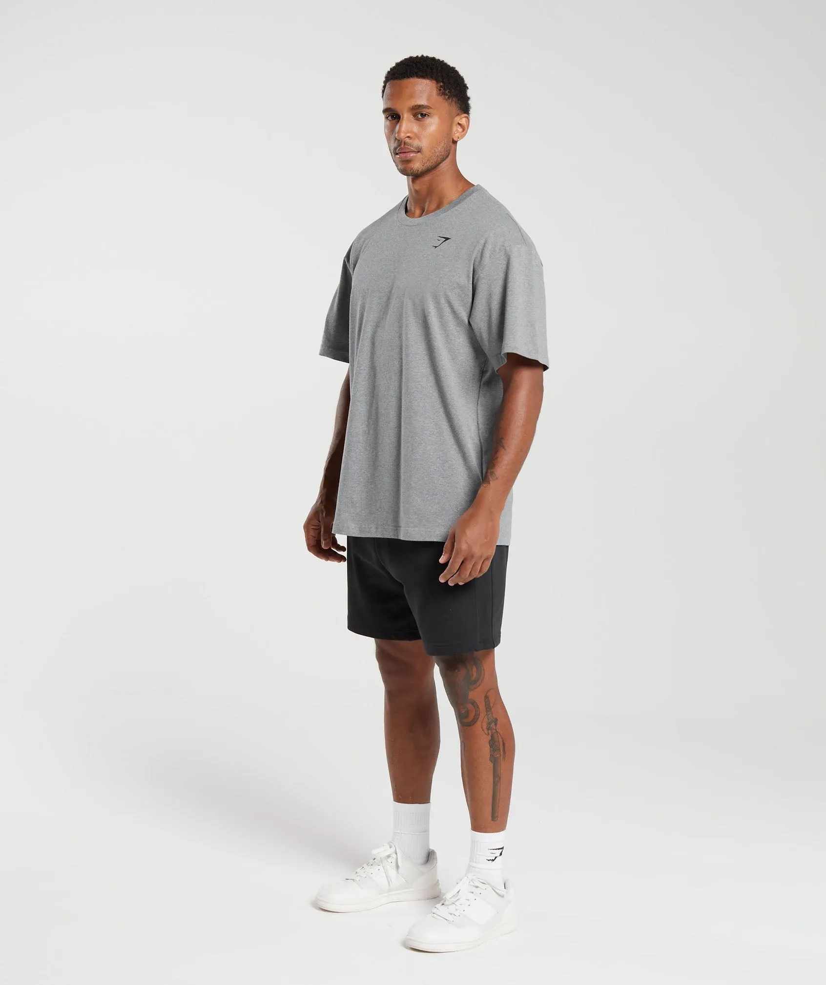 Gymshark Essential Oversized T-Shirt - Charcoal Grey Marl sold by Gymshark product image thumbnail 4