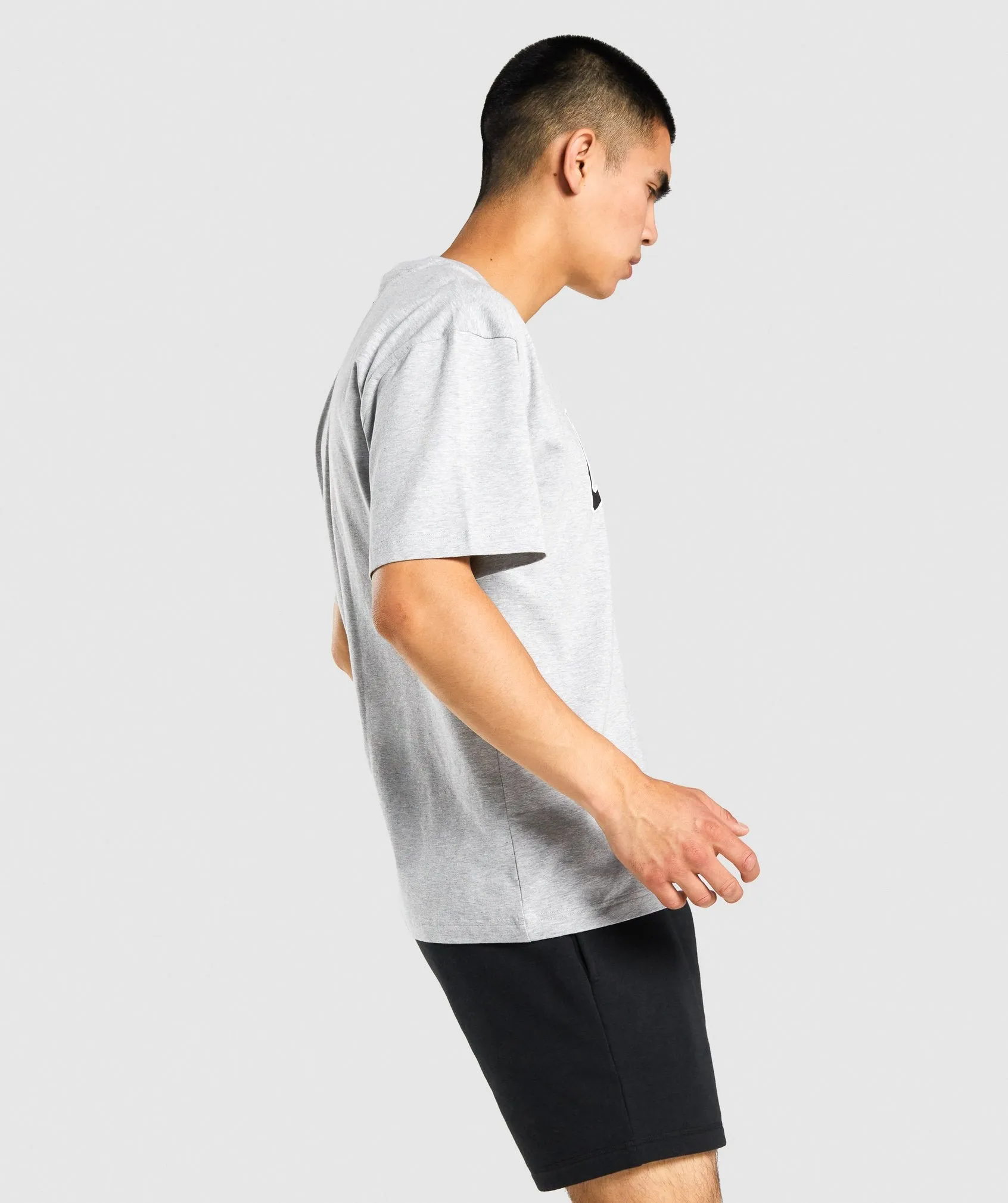 Gymshark GSLC Collegiate Oversized T-Shirt - Light Grey Marl sold by Gymshark product image thumbnail 3