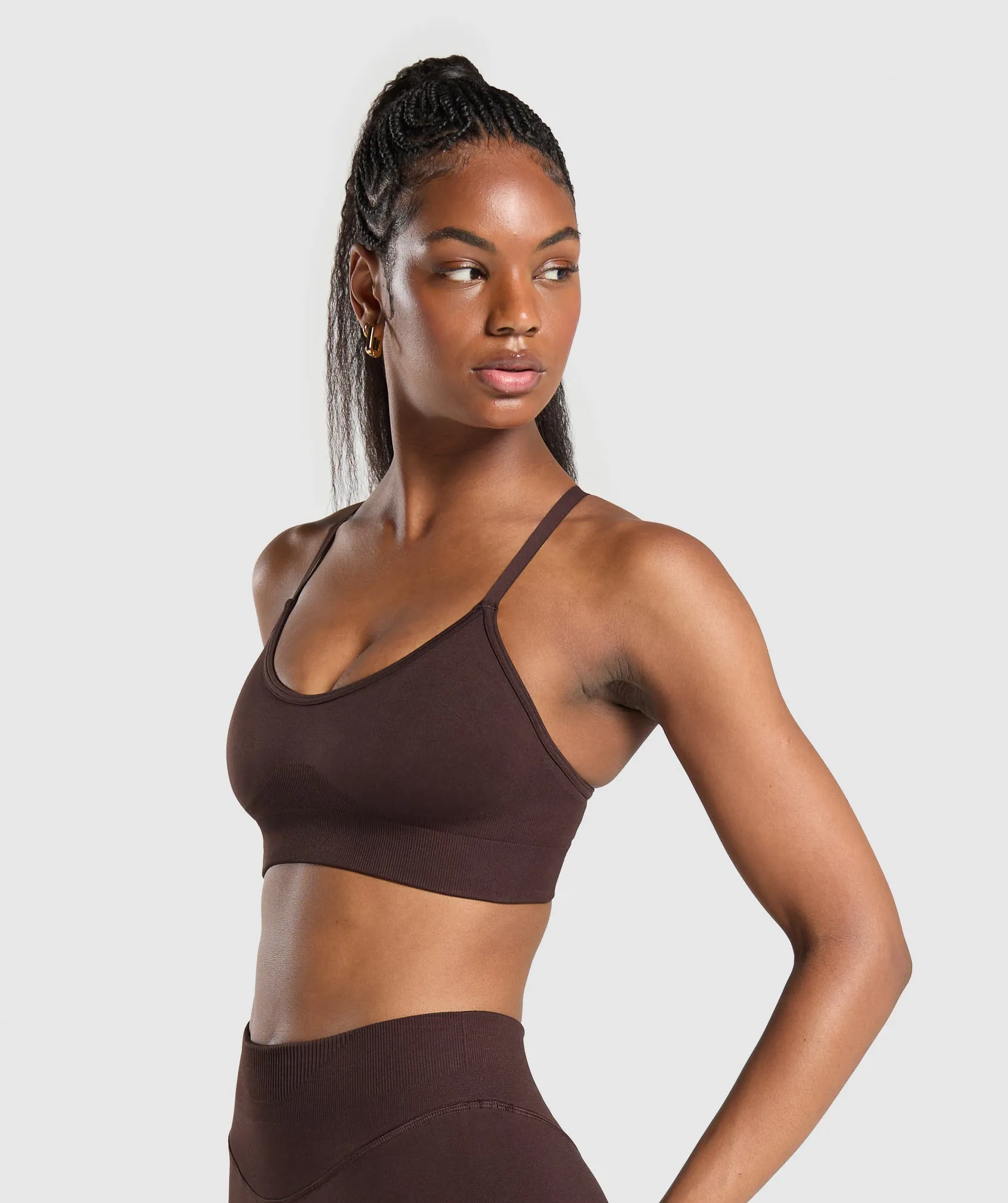 Gymshark Sweat Seamless Sports Bra - Heritage Brown sold by Gymshark product image thumbnail 3
