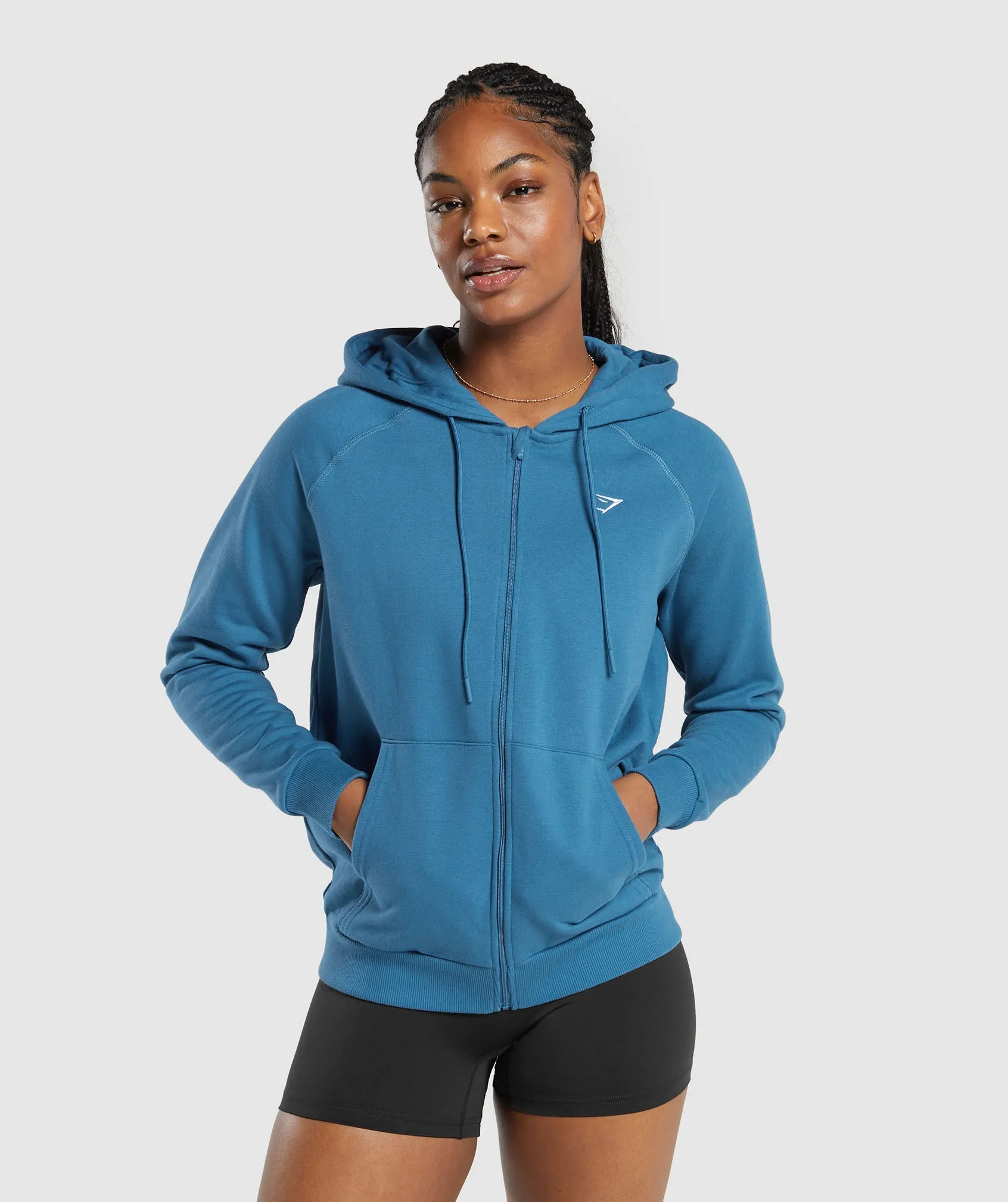 Gymshark Training Fleece Zip Hoodie - Utility Blue sold by Gymshark