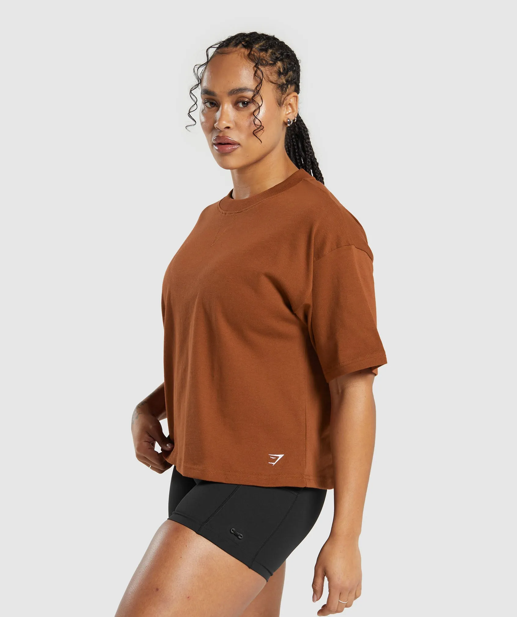 Gymshark Heavyweight Cotton T-Shirt - Copper Brown sold by Gymshark product image thumbnail 3