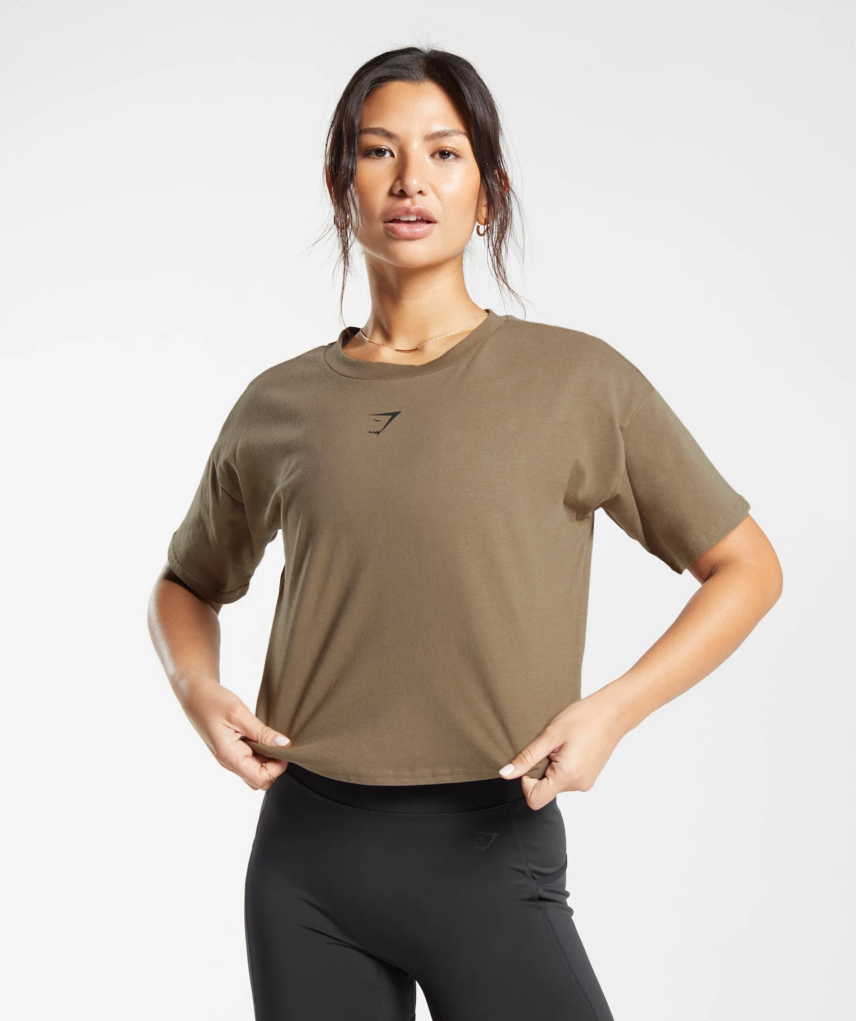 Gymshark Central Graphic Midi Tee - Fossil Brown sold by Gymshark product image thumbnail 2