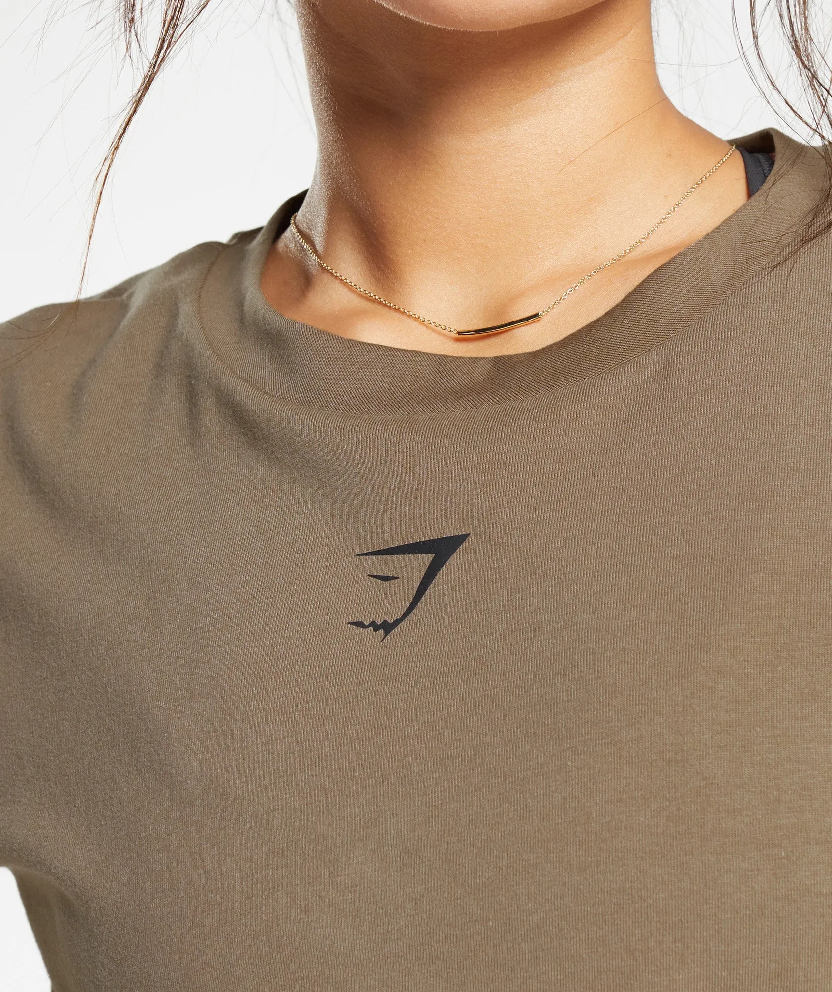 Gymshark Central Graphic Midi Tee - Fossil Brown sold by Gymshark product image thumbnail 4