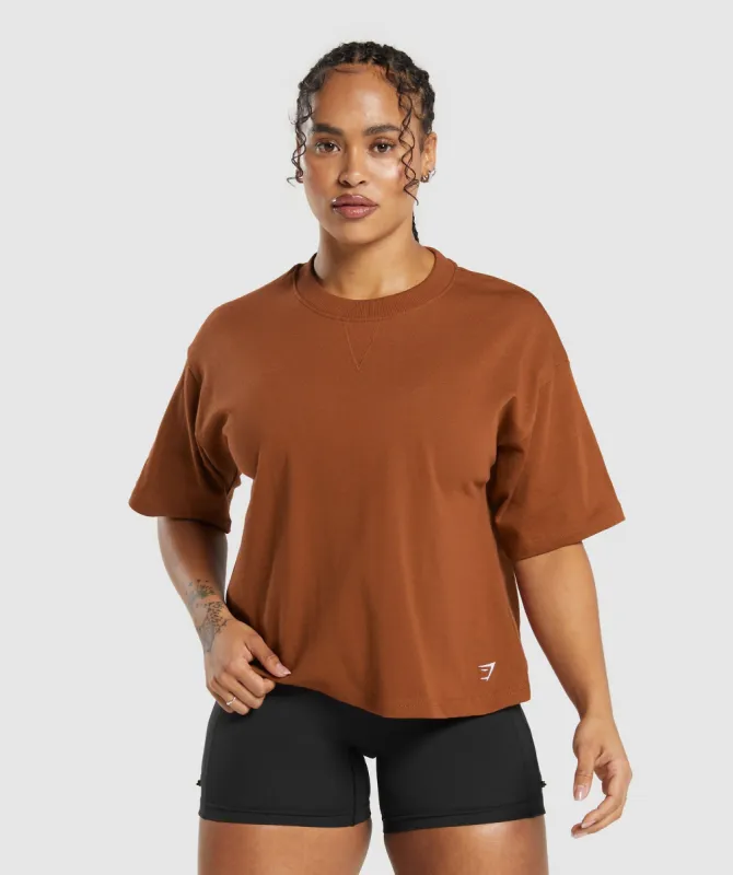 Gymshark Heavyweight Cotton T-Shirt - Copper Brown sold by Gymshark