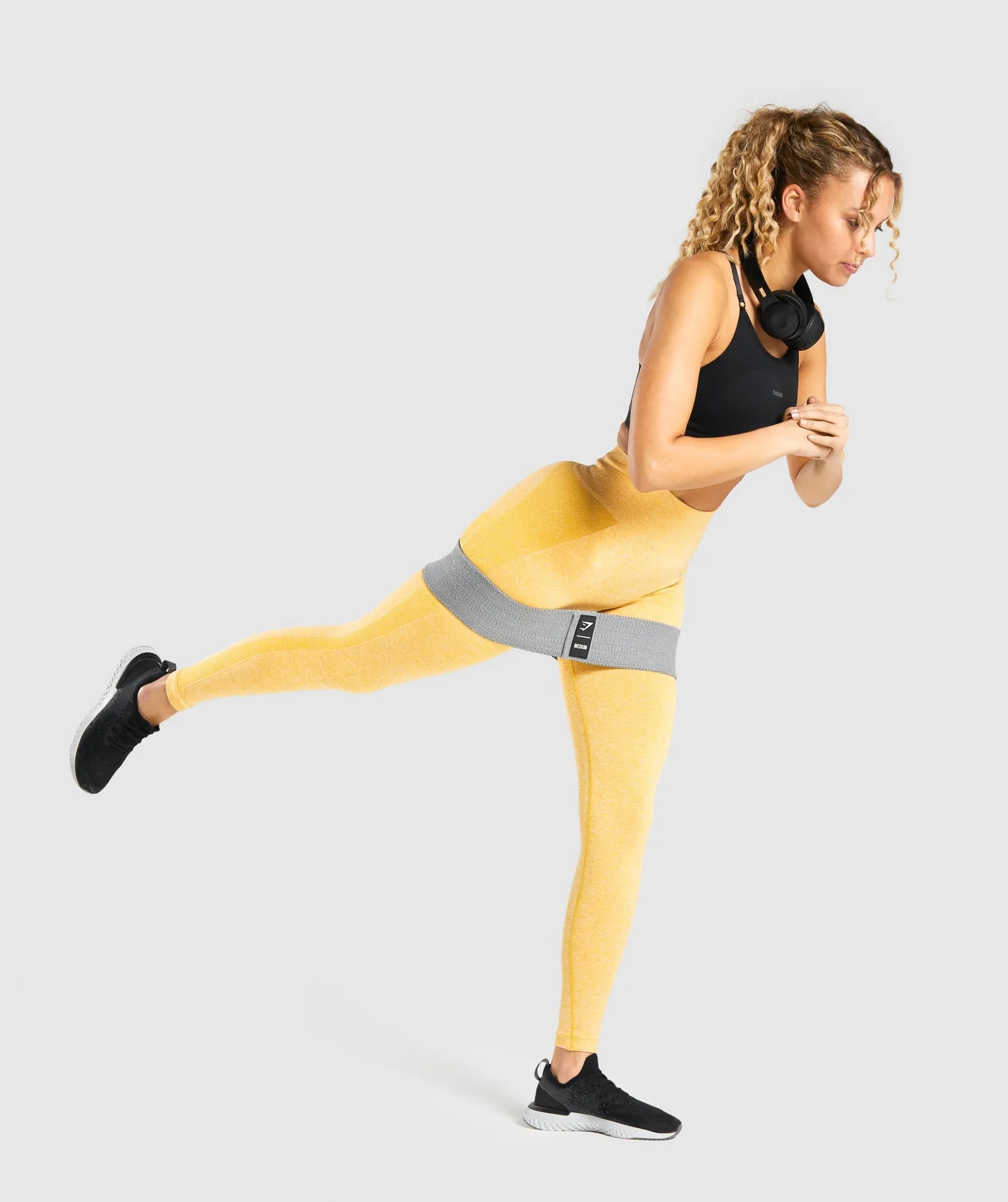 Gymshark Flex High Waisted Leggings - Yellow Marl sold by Gymshark product image thumbnail 4
