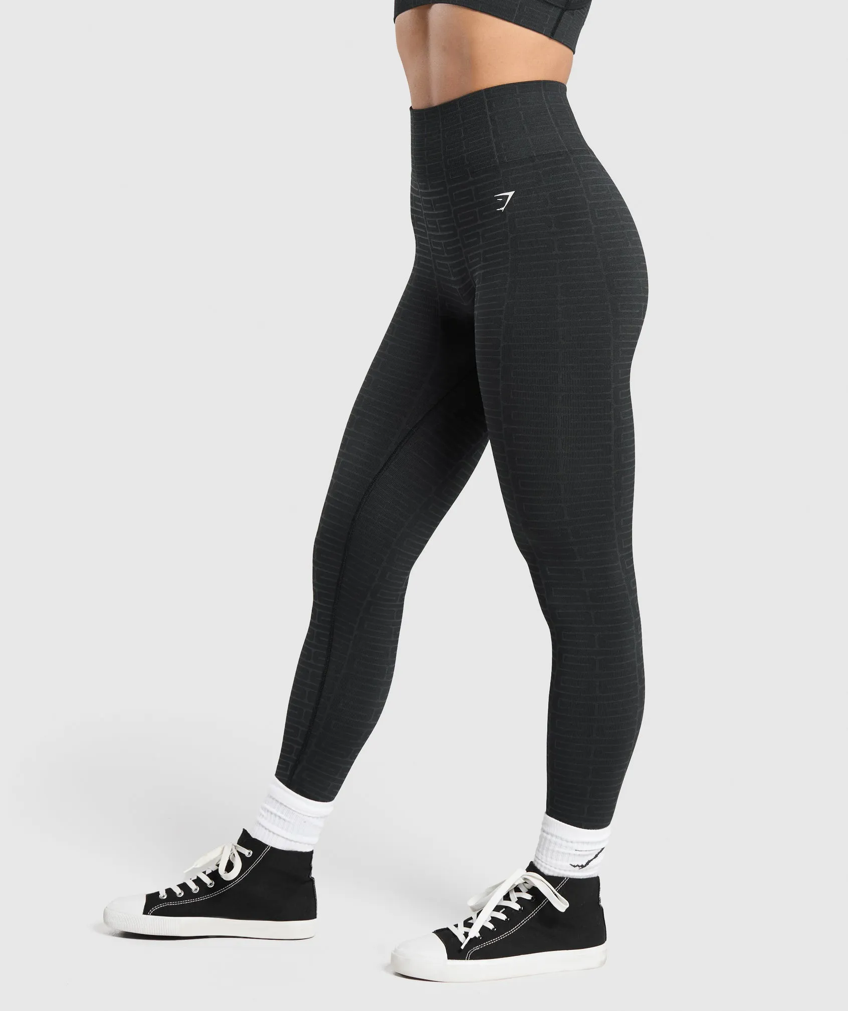 Gymshark Adapt Monogram Seamless Leggings - Black/Pitch Grey sold by Gymshark product image thumbnail 3