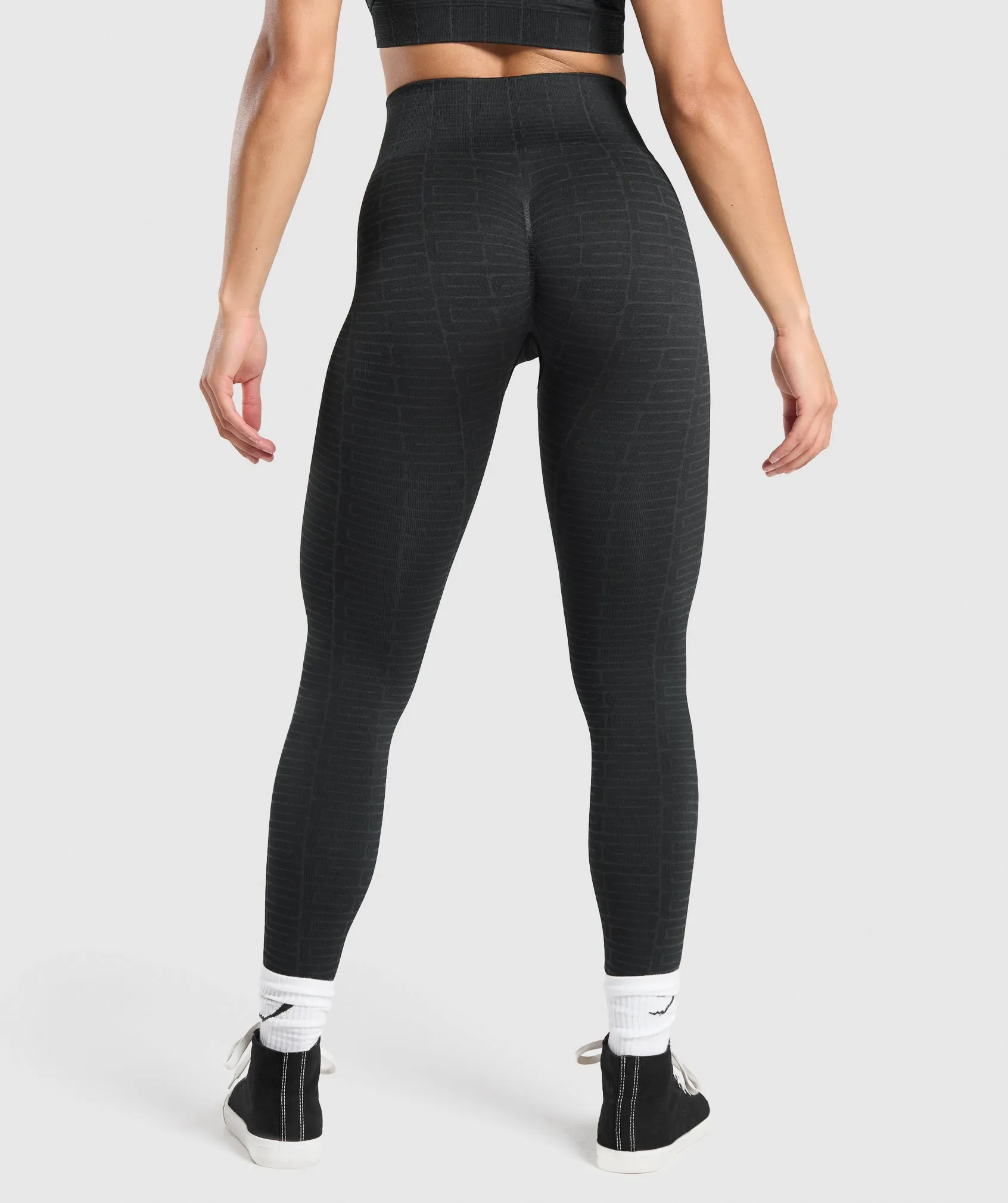 Gymshark Adapt Monogram Seamless Leggings - Black/Pitch Grey sold by Gymshark product image thumbnail 2